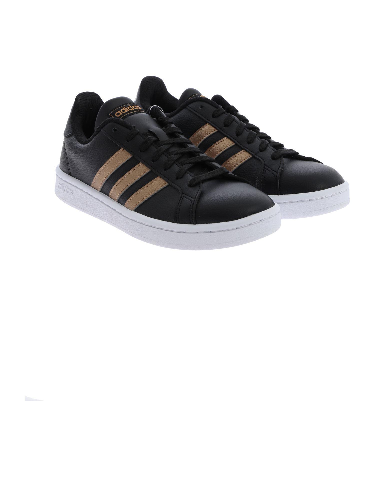 adidas Leather Black And Gold Grand 