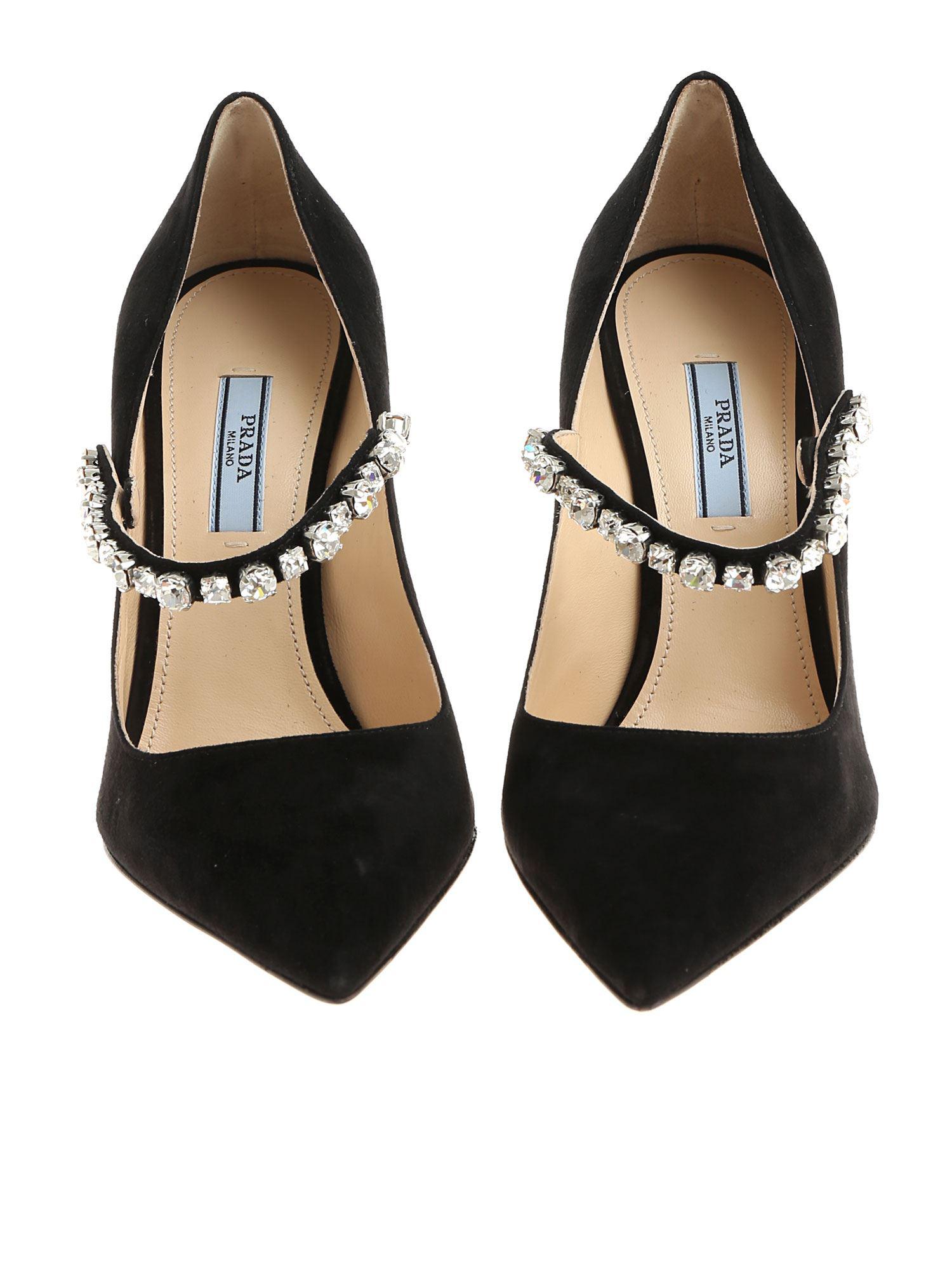 prada rhinestone shoes