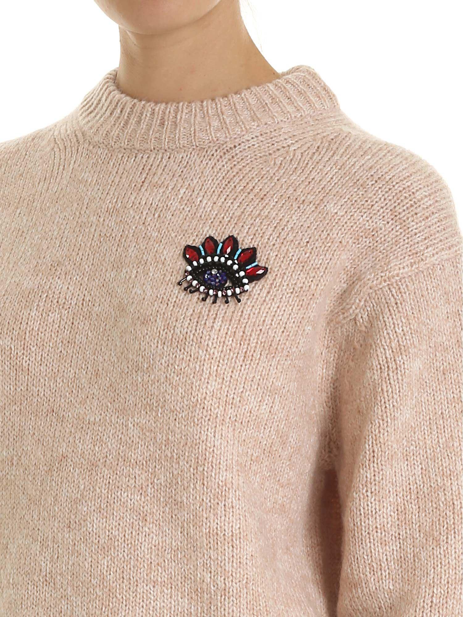 KENZO Beaded Eye Crest Jumper In Powdre Pink - Lyst