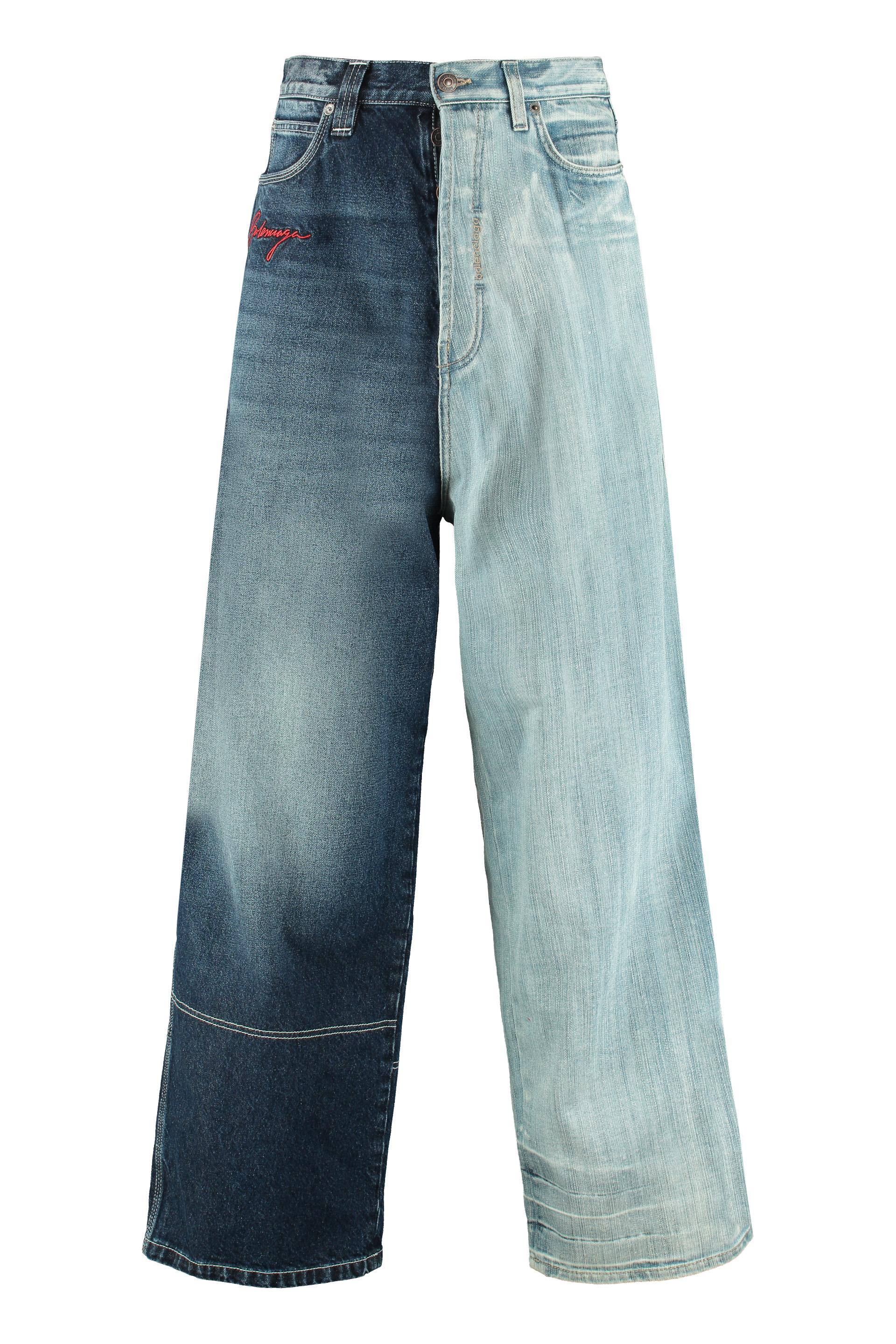 Balenciaga 50/50 Denim Trousers in Blue for Men | Lyst 独創的 BALENCIAGA Organdy trousers denim デニム/ジーンズ