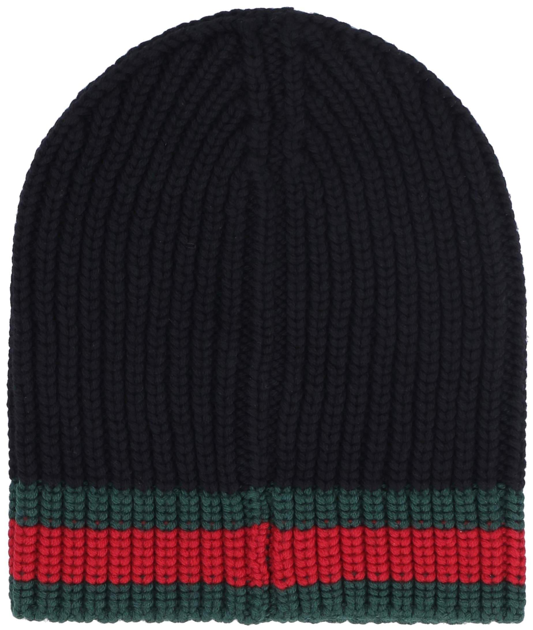 Gucci Striped Knitted Wool Beanie in Black - Save 42% | Lyst