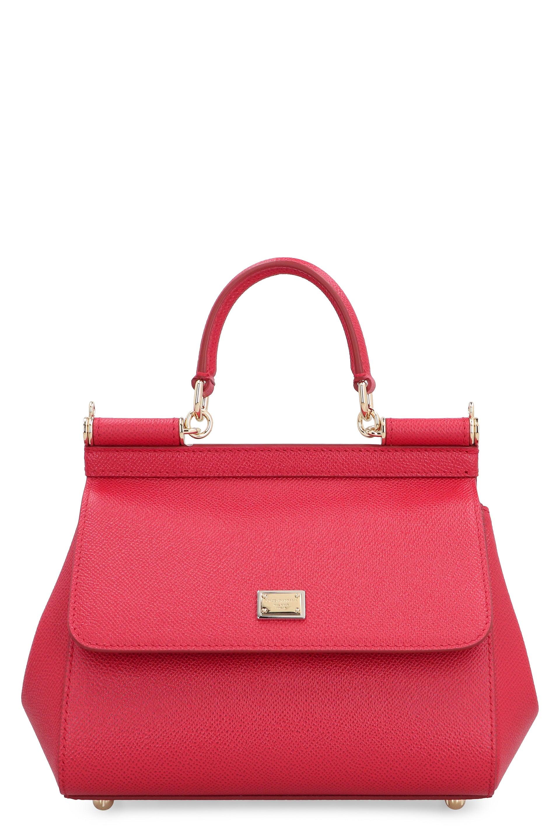 Dolce & Gabbana Mini Leather Handbag With Flip-Lock Closure