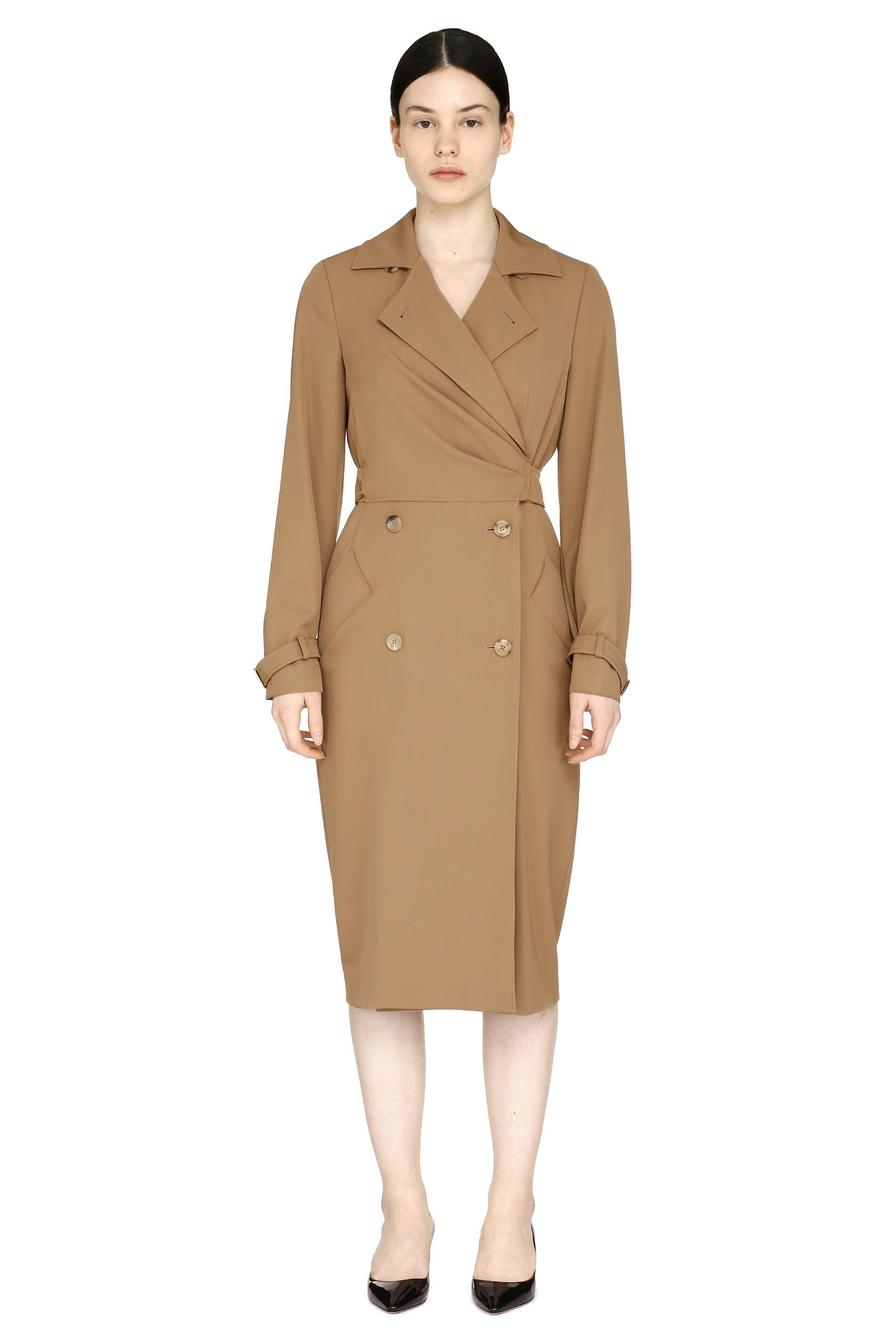 Max Mara Lucia Virgin Wool Double-breasted Dress in Camel (Natural) - Lyst