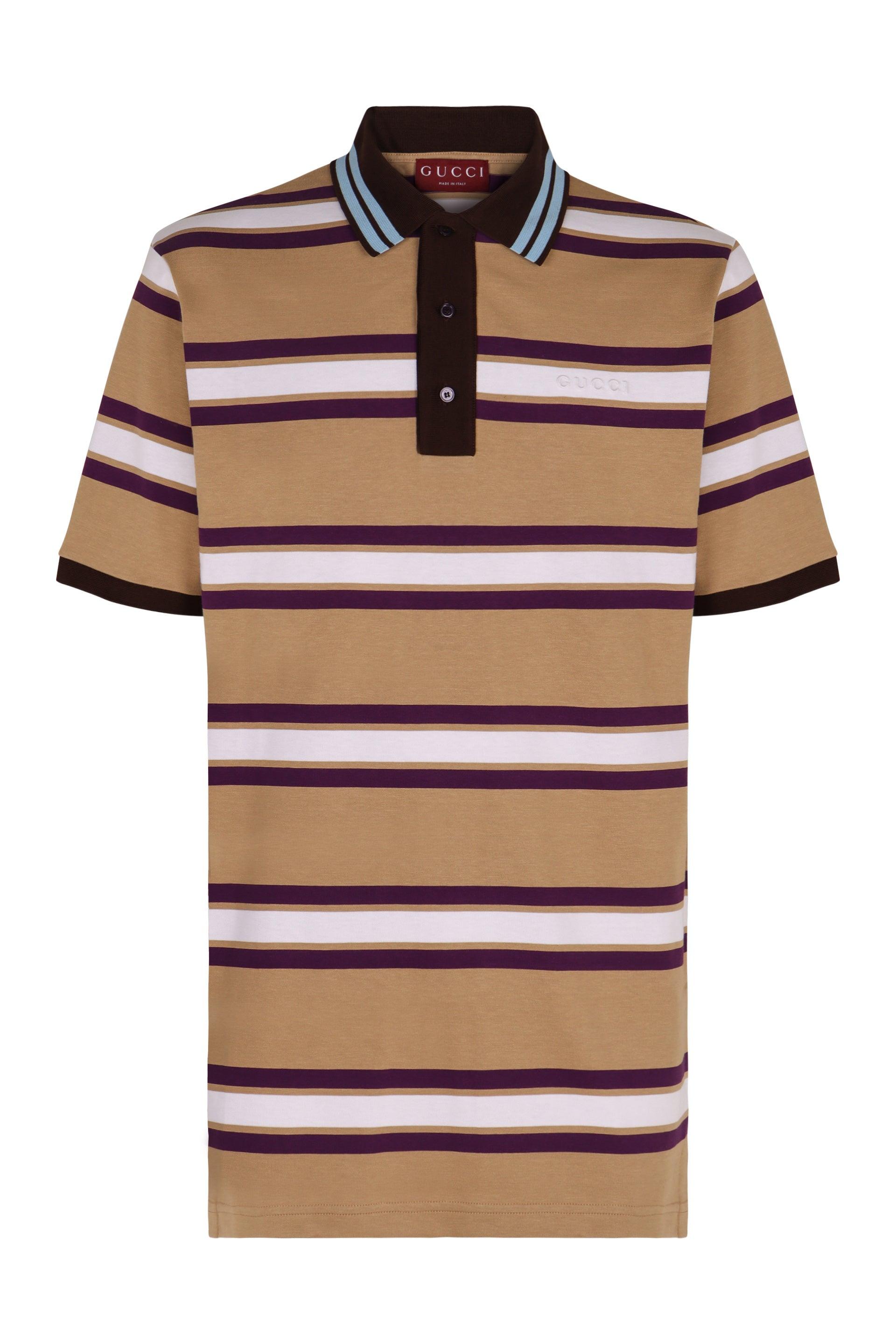 Gucci Striped Cotton Polo Shirt for Men | Lyst