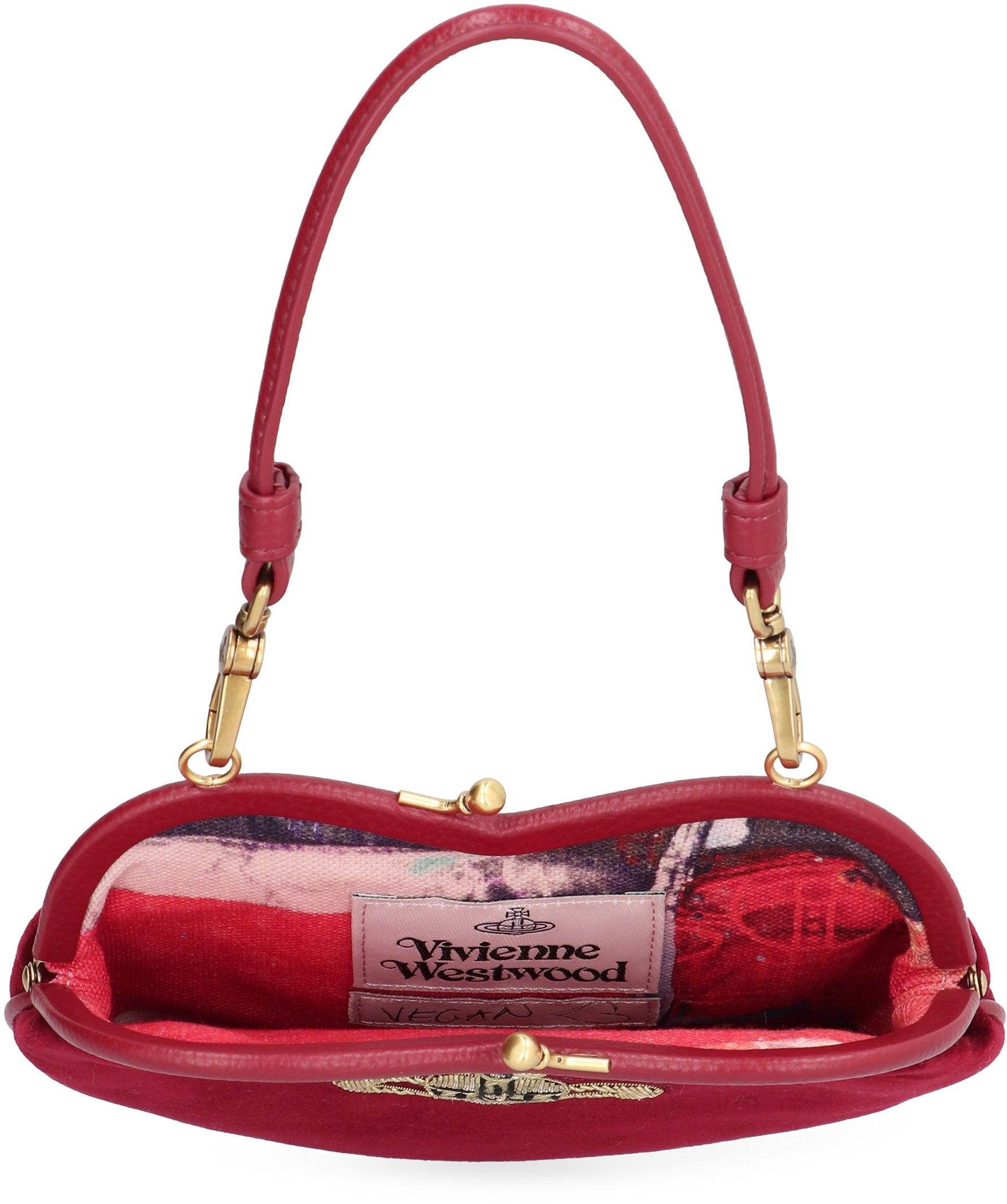 Vivienne Westwood Belle Velvet Clutch Bag in Red