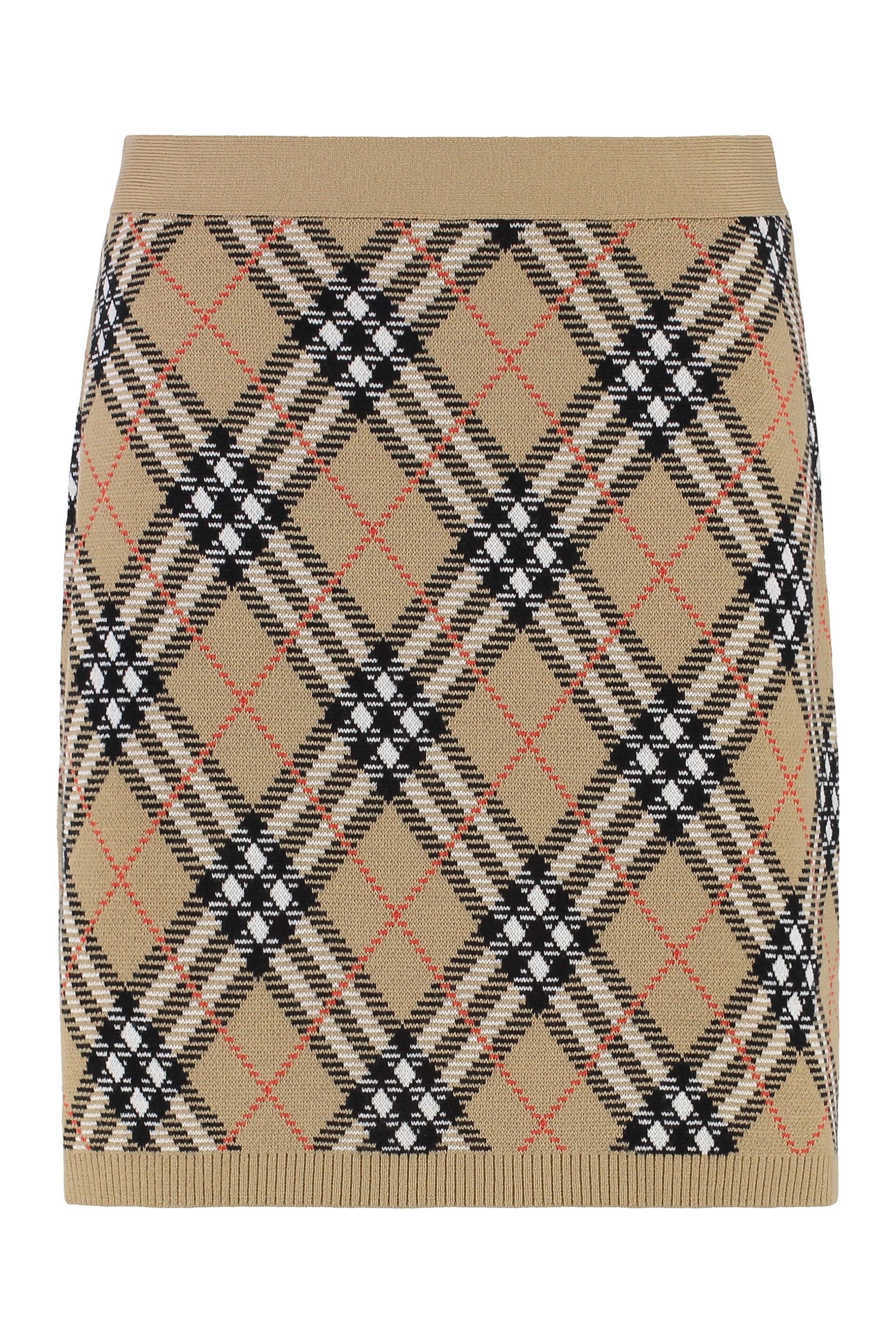 スカート BURBERRY Embroidered Wool Blend Mini Skirt Burberry Burberry Woman Embroidered Stretch Wool Blend Mini