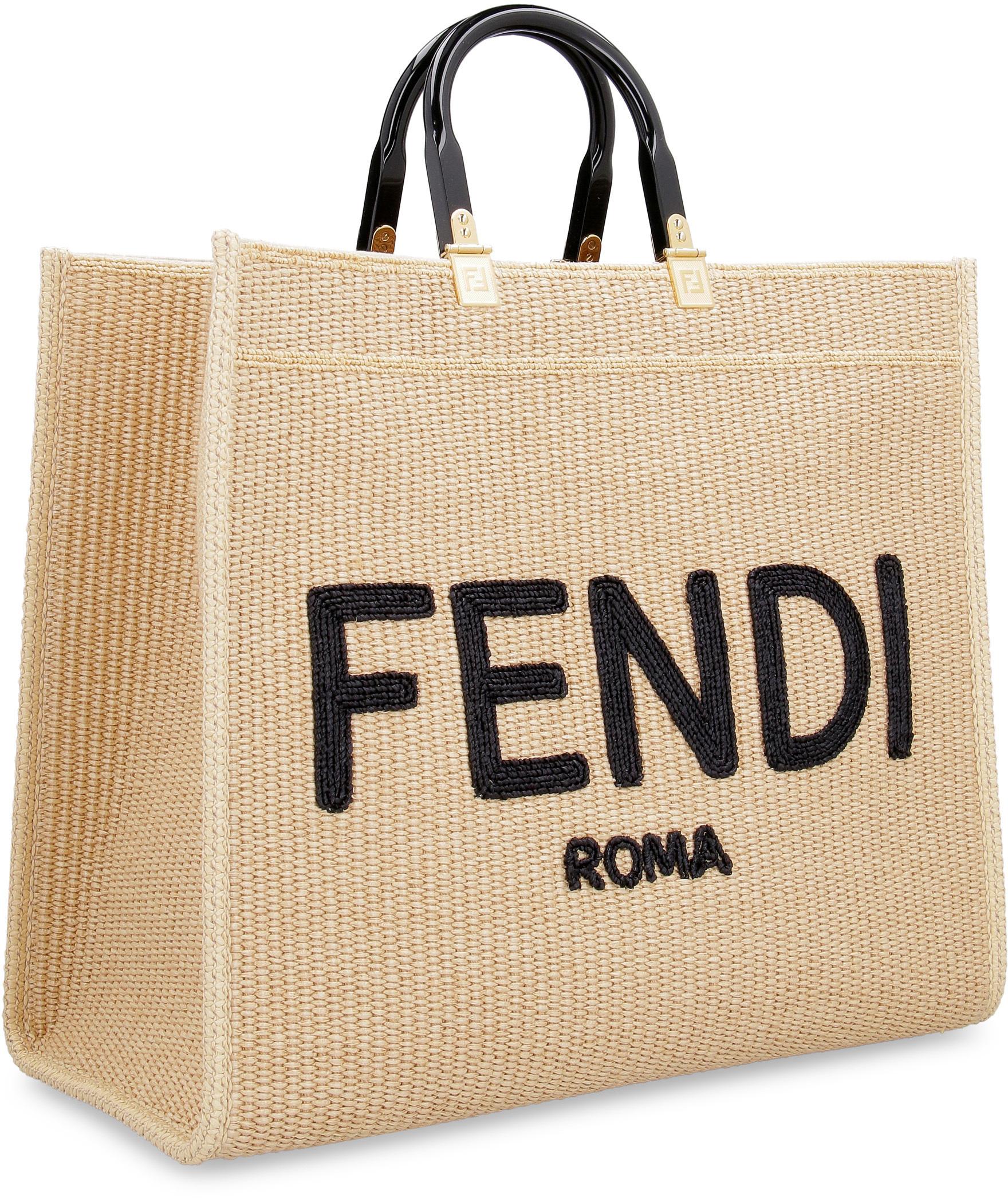 Fendi Sunshine Raffia Tote Bag