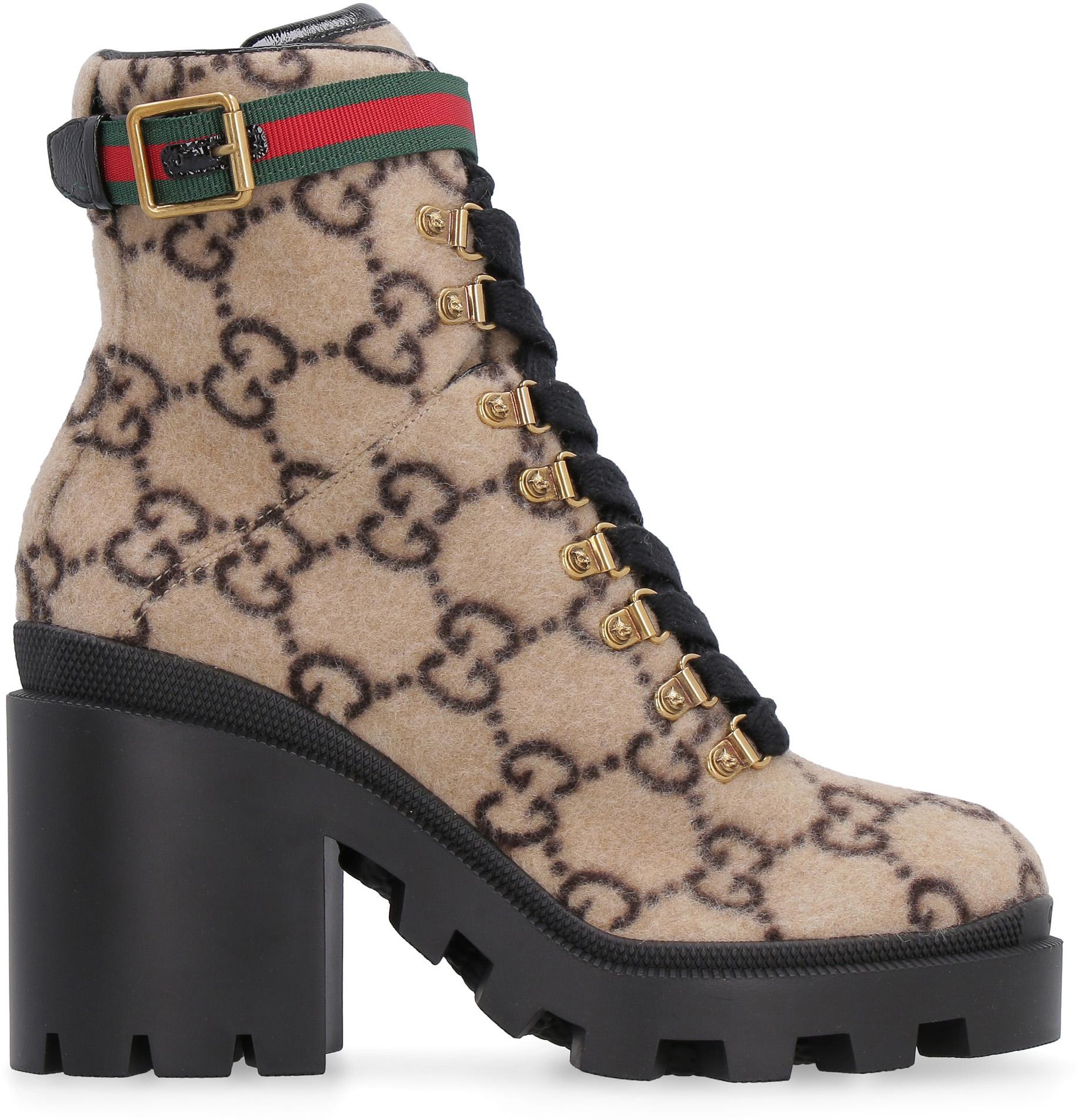 Gucci GG Wool Ankle Boot in Beige (Brown) | Lyst