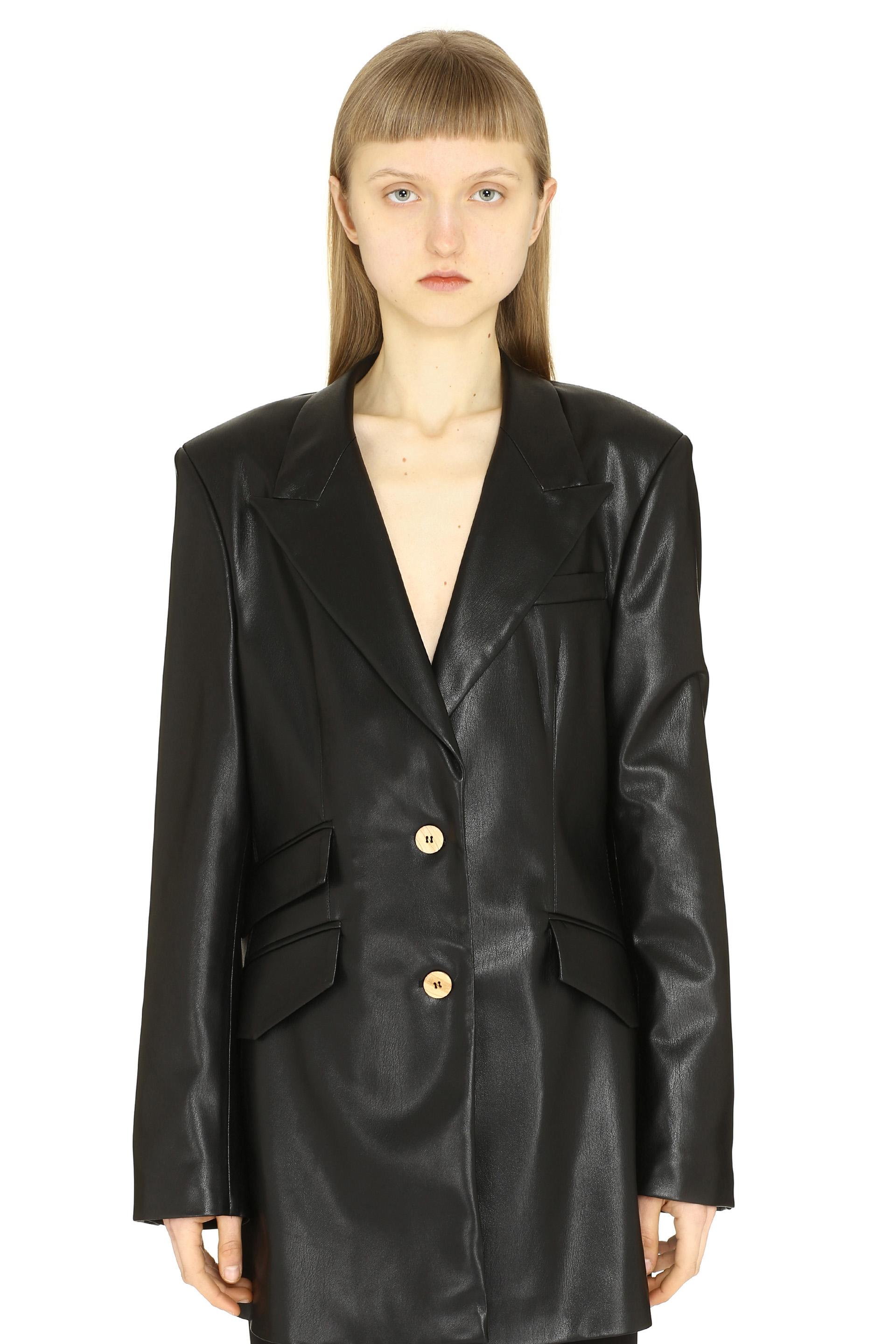 Nanushka Synthetic Faux Leather Jacket in Black - Lyst