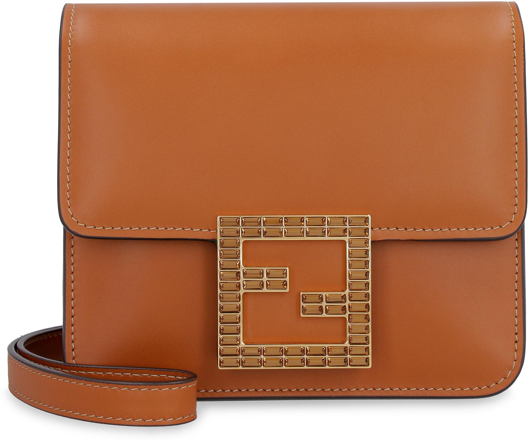Fendi Fab Leather Mini Crossbody Bag in Brown Lyst