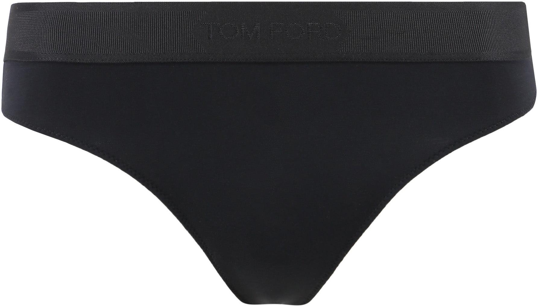 ショーツ TOM FORD WOMEN Logo-waistband Thong Black TOM FORD logo-waistband Thong | Black | FARFETCH