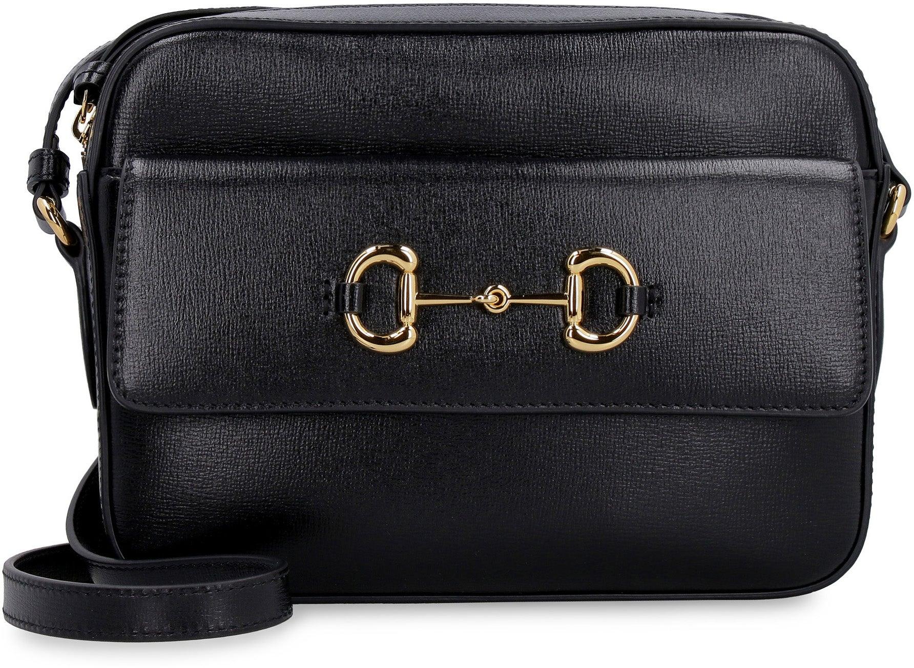 Gucci Horsebit 1955 Leather Crossbody Bag in Black | Lyst