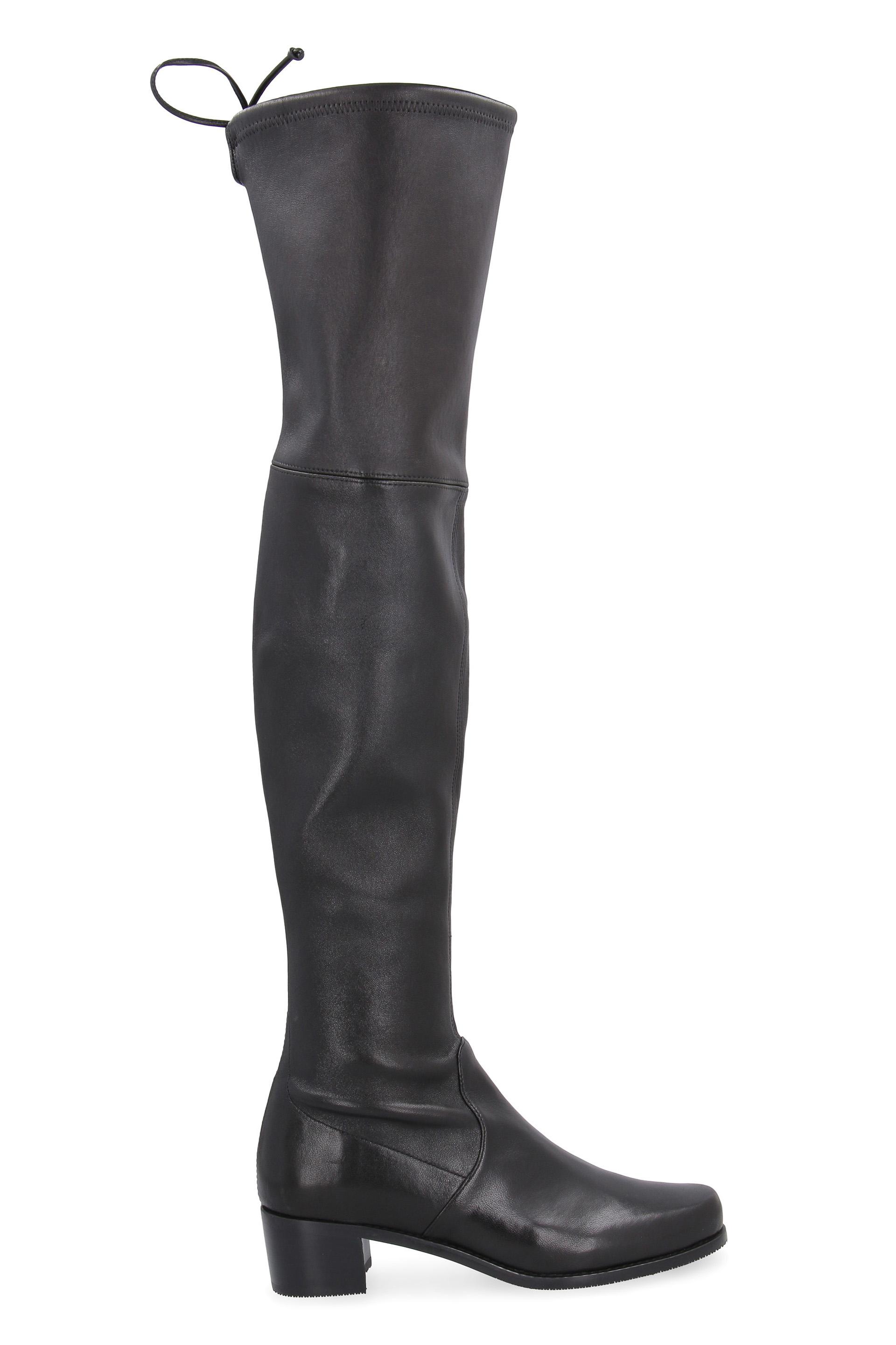 Stuart Weitzman Midland Stretch Leather Over-the-knee Boots in Black - Lyst