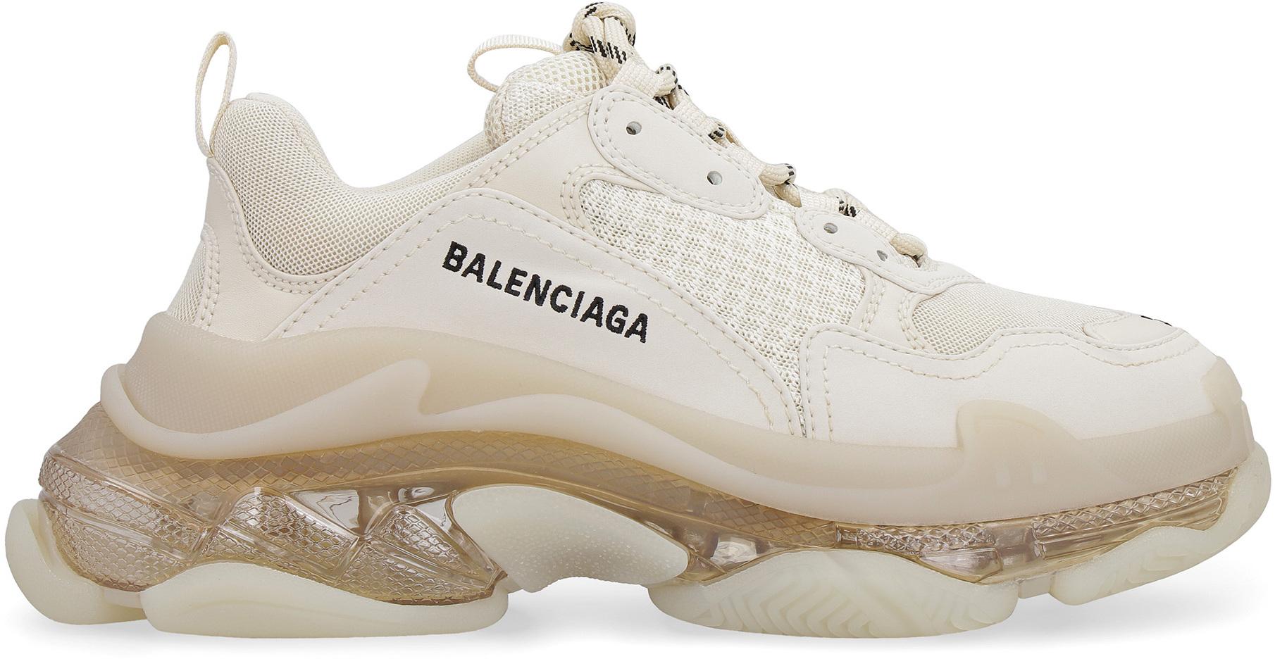 BALENCIAGA Triple S White \u0026 Beige Sneakers