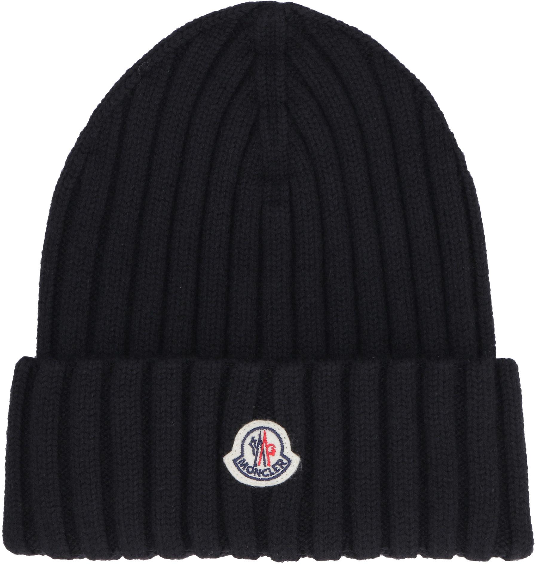 Moncler Logo-patch Merino-wool Beanie in Black - Save 26% - Lyst