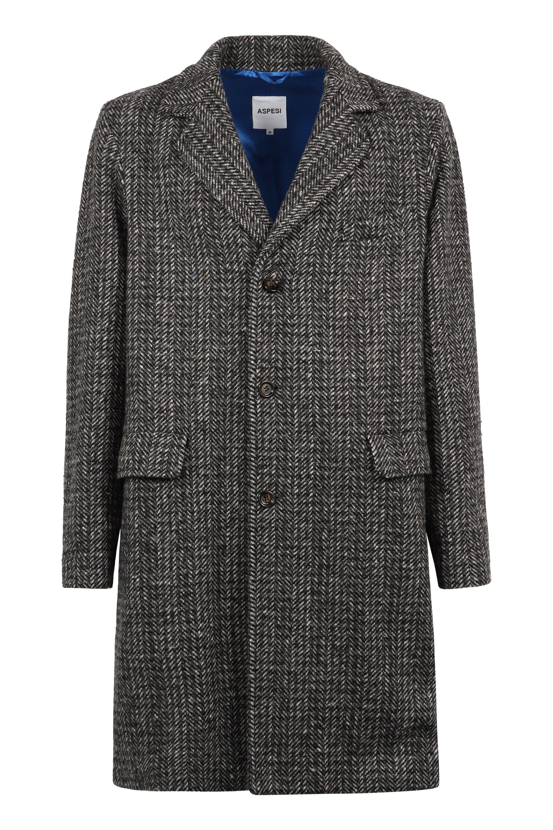 Aspesi Wool Blend Coat in Grey for Men Lyst UK