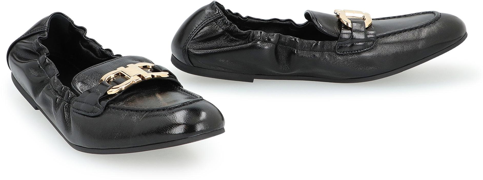 Ferragamo Jodie Leather Loafers in Black | Lyst