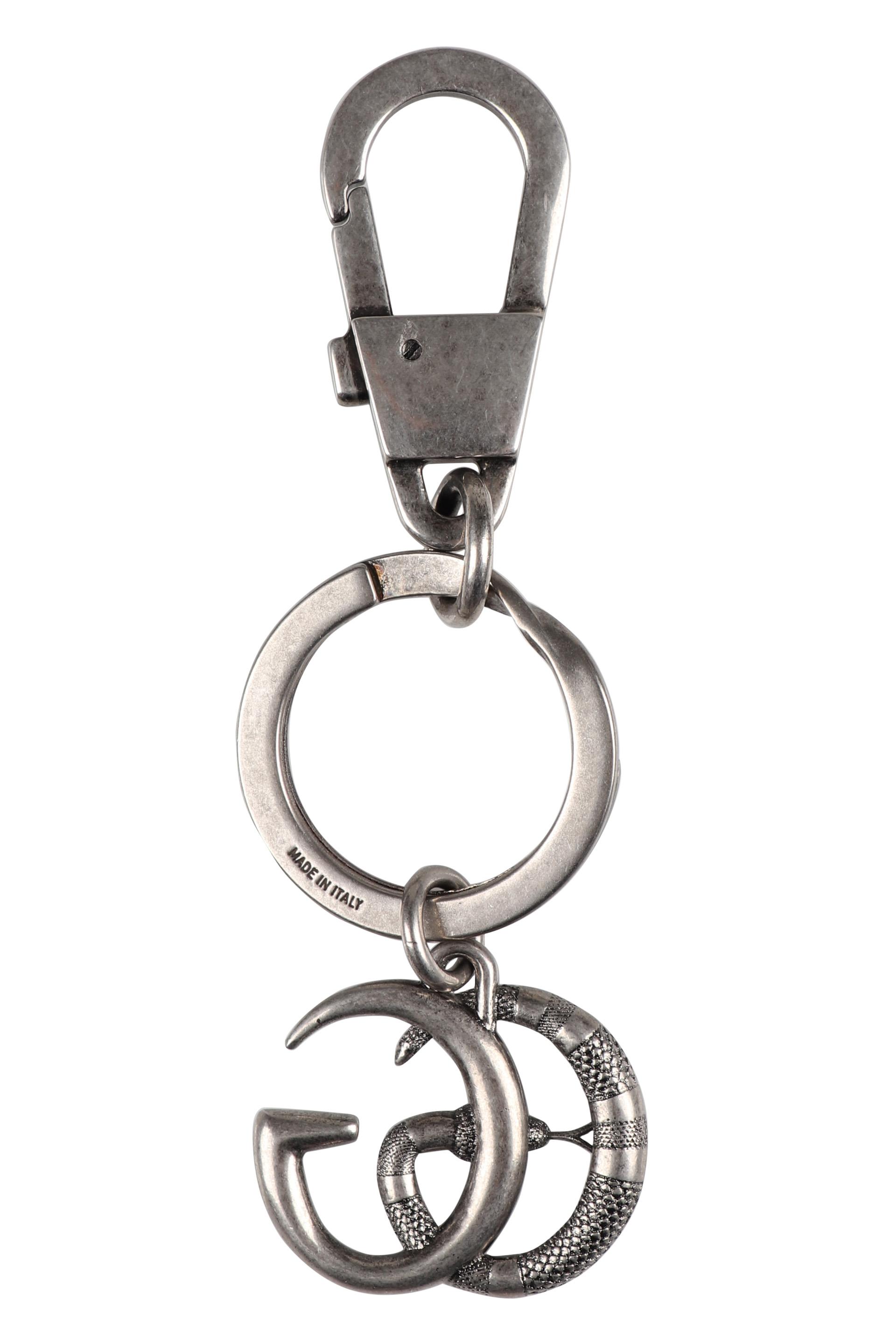 Gucci Burnished Metal Double G Key Ring in Grey (Gray) for Men Lyst