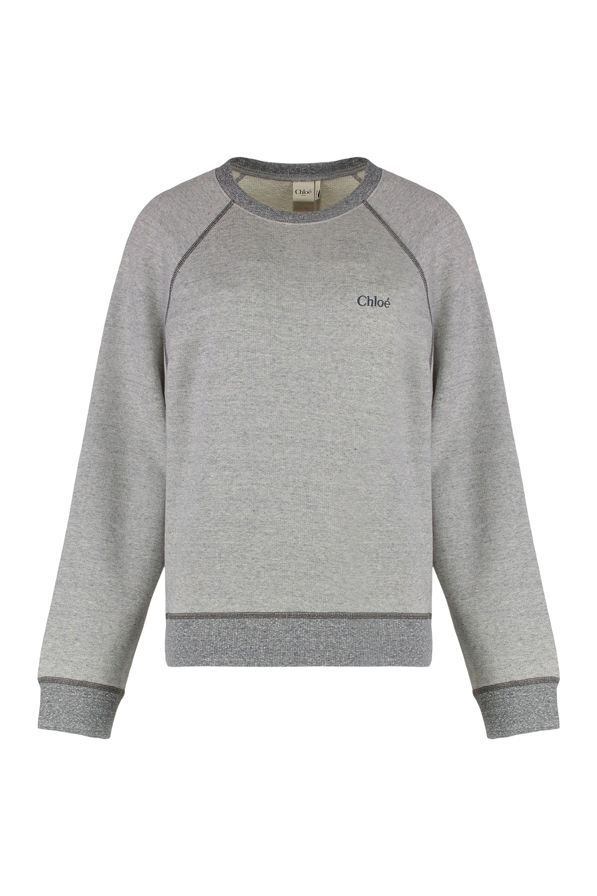 Tシャツ・カットソー CHLOE' Cotton blend sweatshirt Vapor Grey Chloé Sweatshirts for Women | Online Sale up to 80% off | Lyst