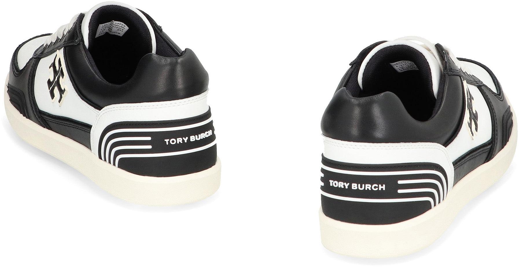 Tory Burch Clover Metallic Low-Top Court Sneakers
