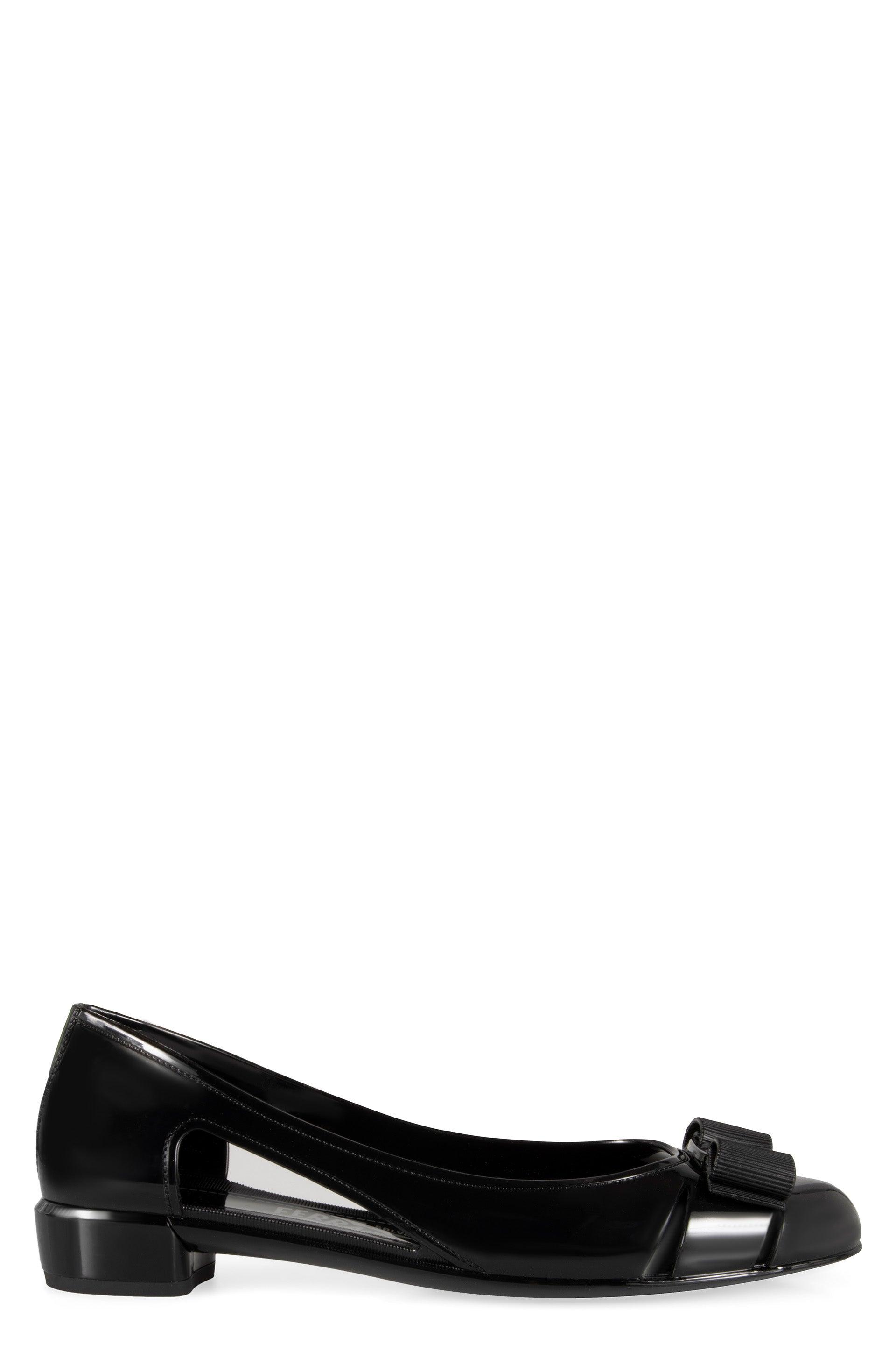 Ferragamo jelly flats black cheap