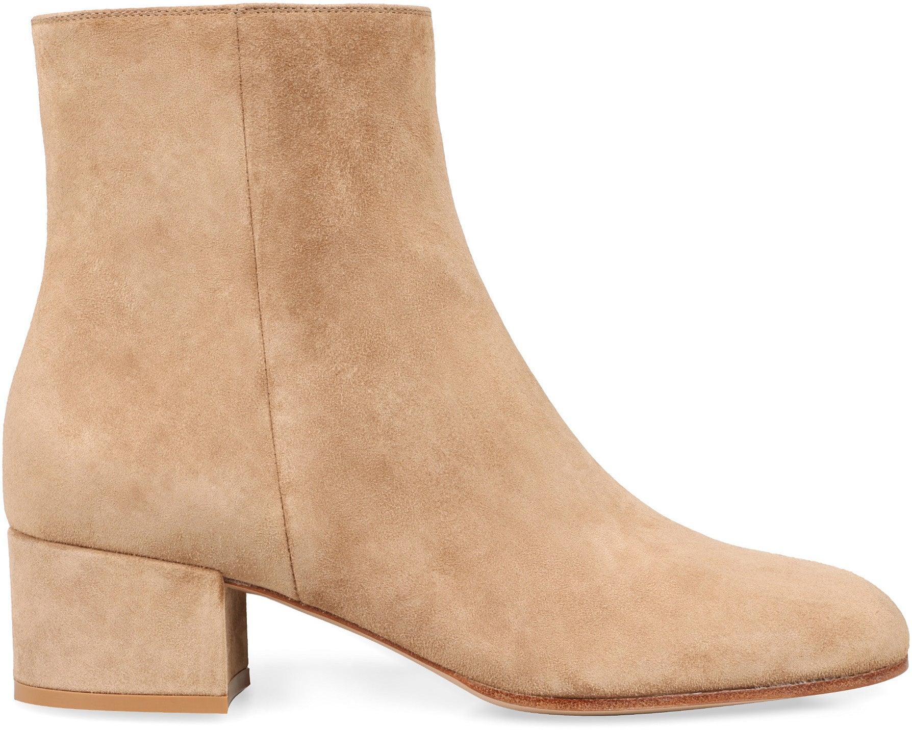 Gianvito Rossi Margaux Mid Bootie Ankle Boots in Brown | Lyst