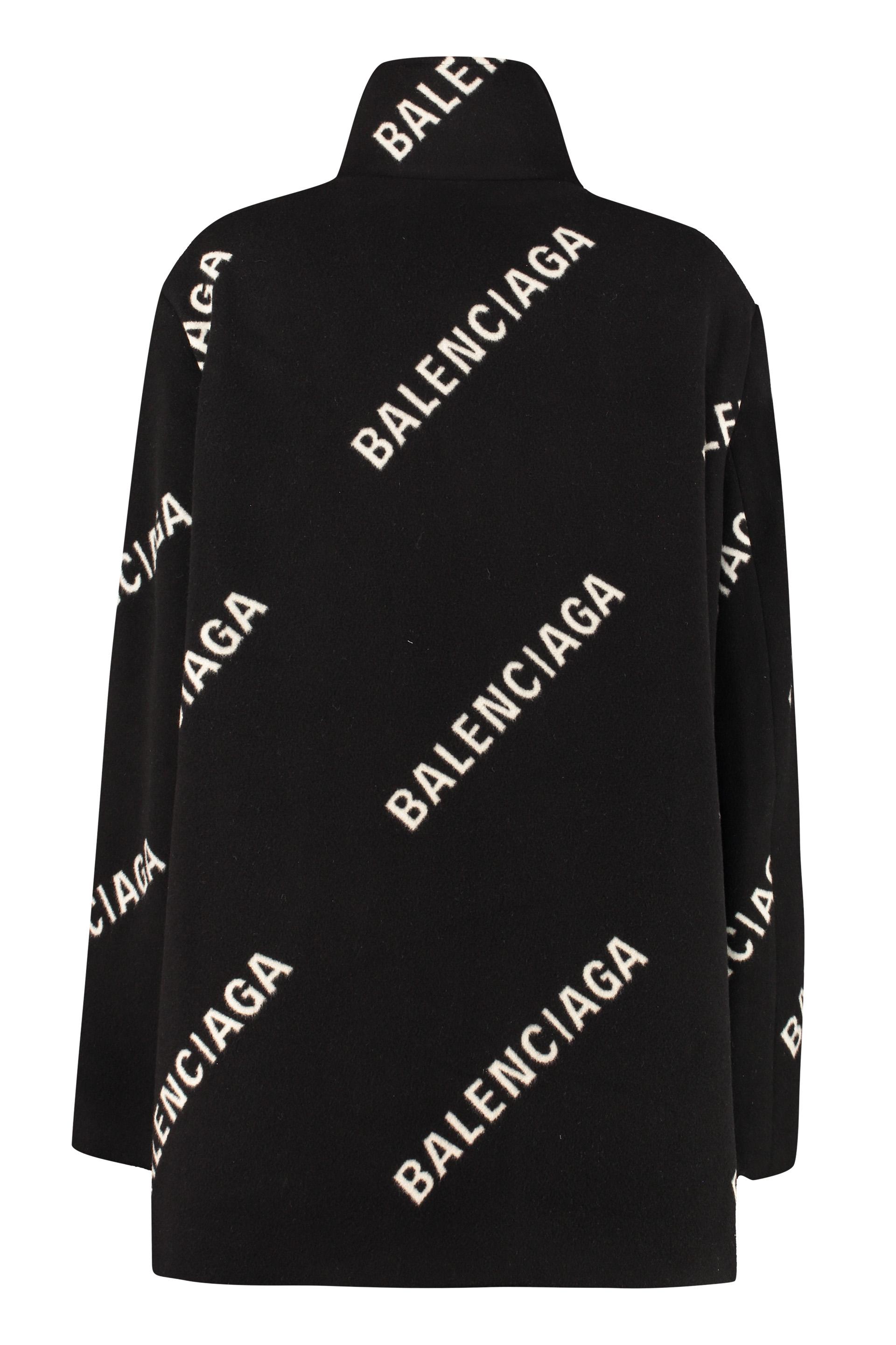Balenciaga Wool And Cashmere Coat in Black - Lyst