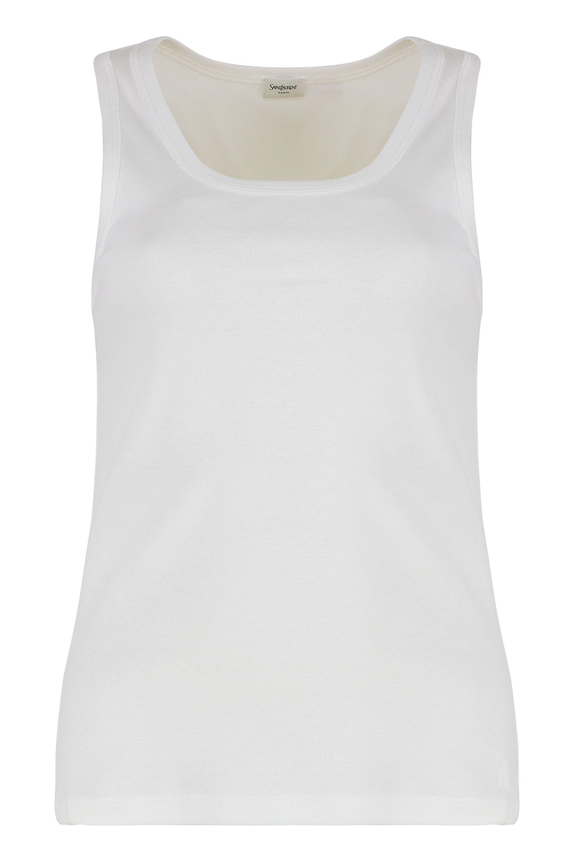 Tシャツ・カットソー SAINT LAURENT IVORY COTTON TANK TOP Saint Laurent Cotton Tank Top | italist