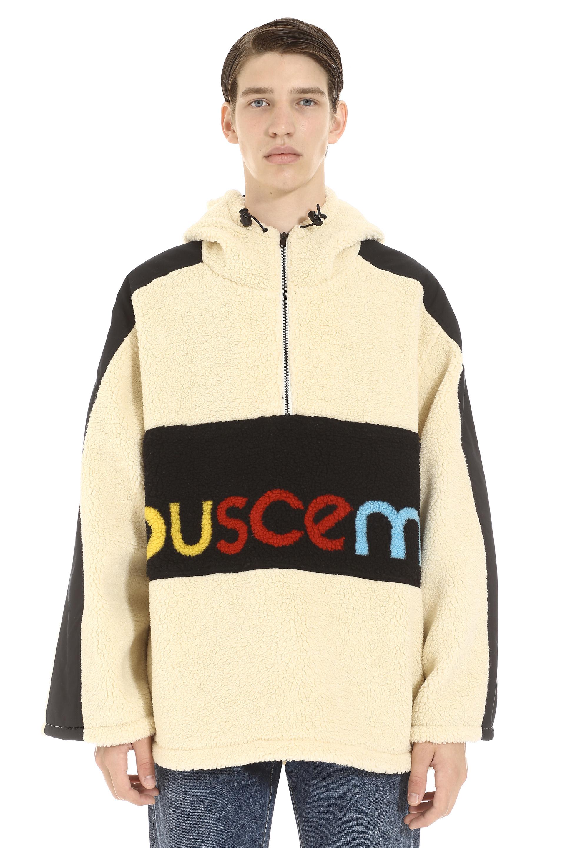 Buscemi Synthetic Logo Printed Shearling Sweatshirt in Ivory (White ...