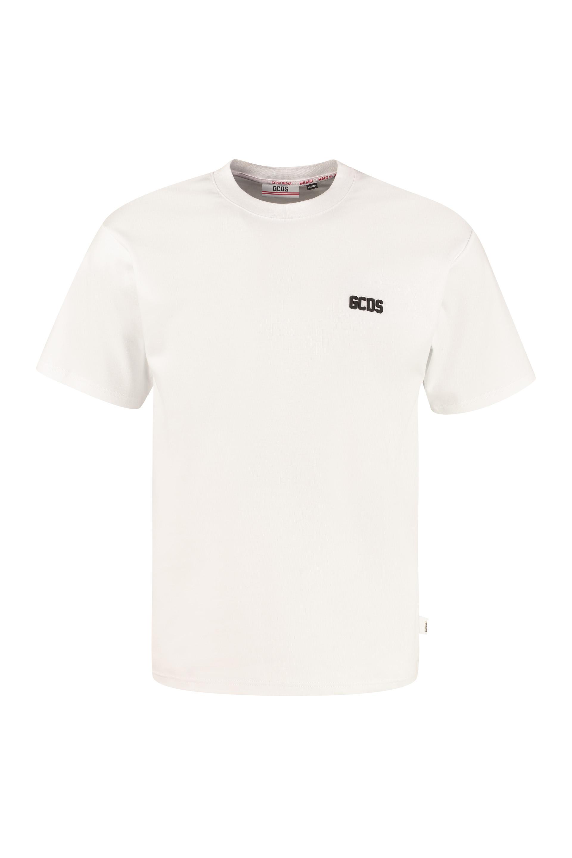 Gcds Logo Print Cotton T-shirt in White for Men - Lyst
