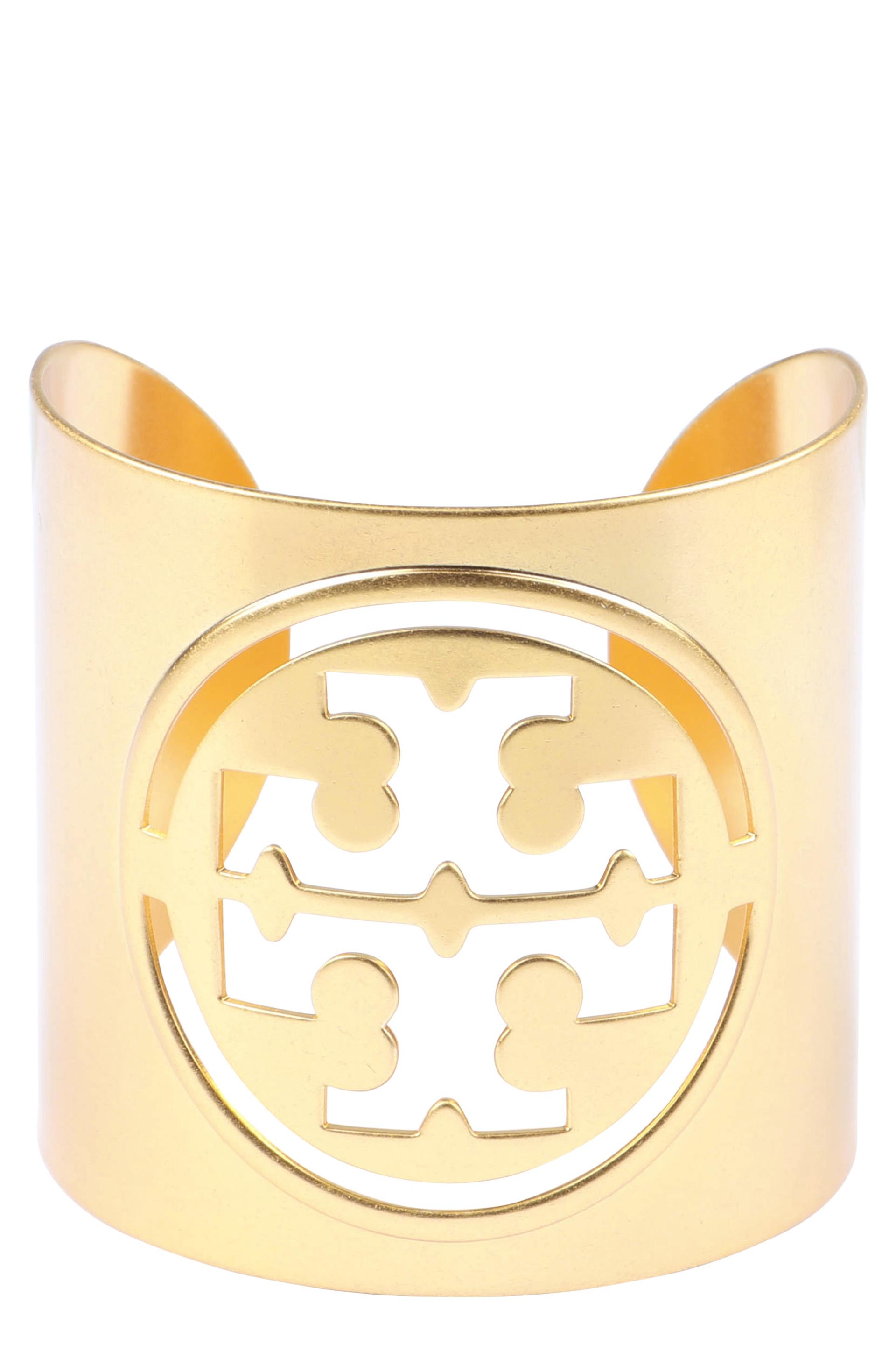 Tory Burch Miller Logo Detail Brass Cuff Bracelet in Metallic | Lyst