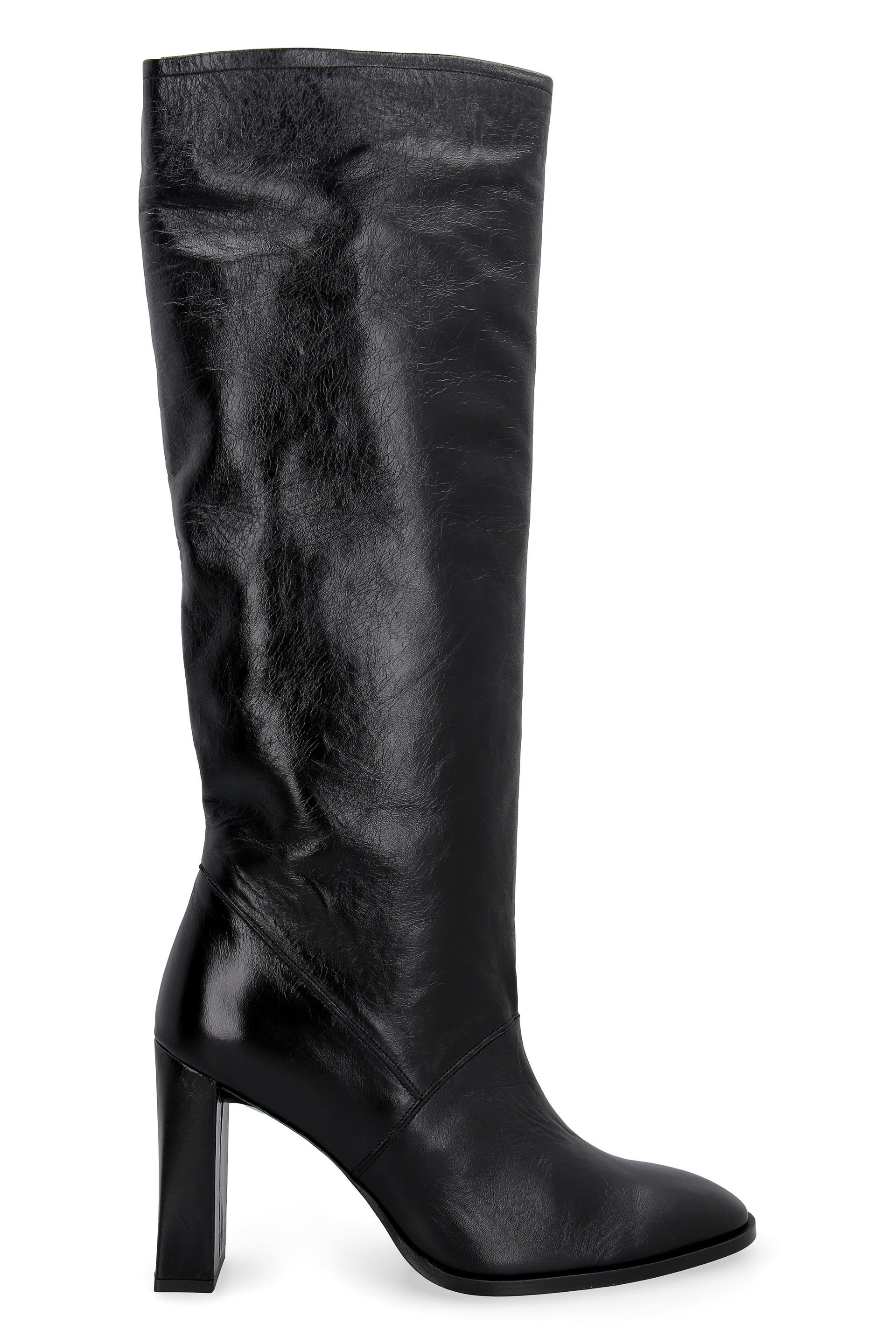 BY FAR Camilla Leather Boots in Black - Lyst