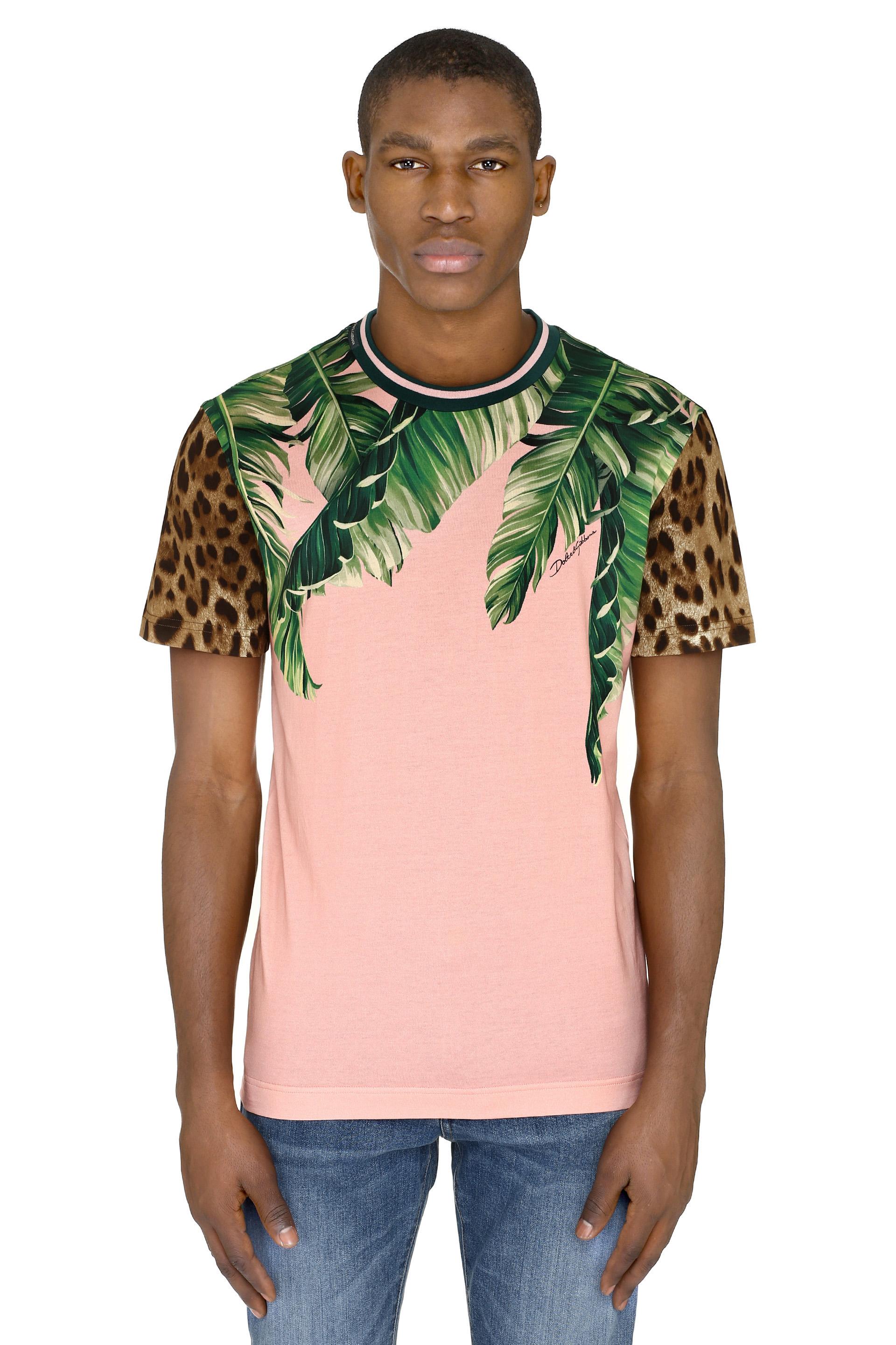 Dolce & Gabbana Cotton Tropical Animal Print T-shirt in Pink for Men ...