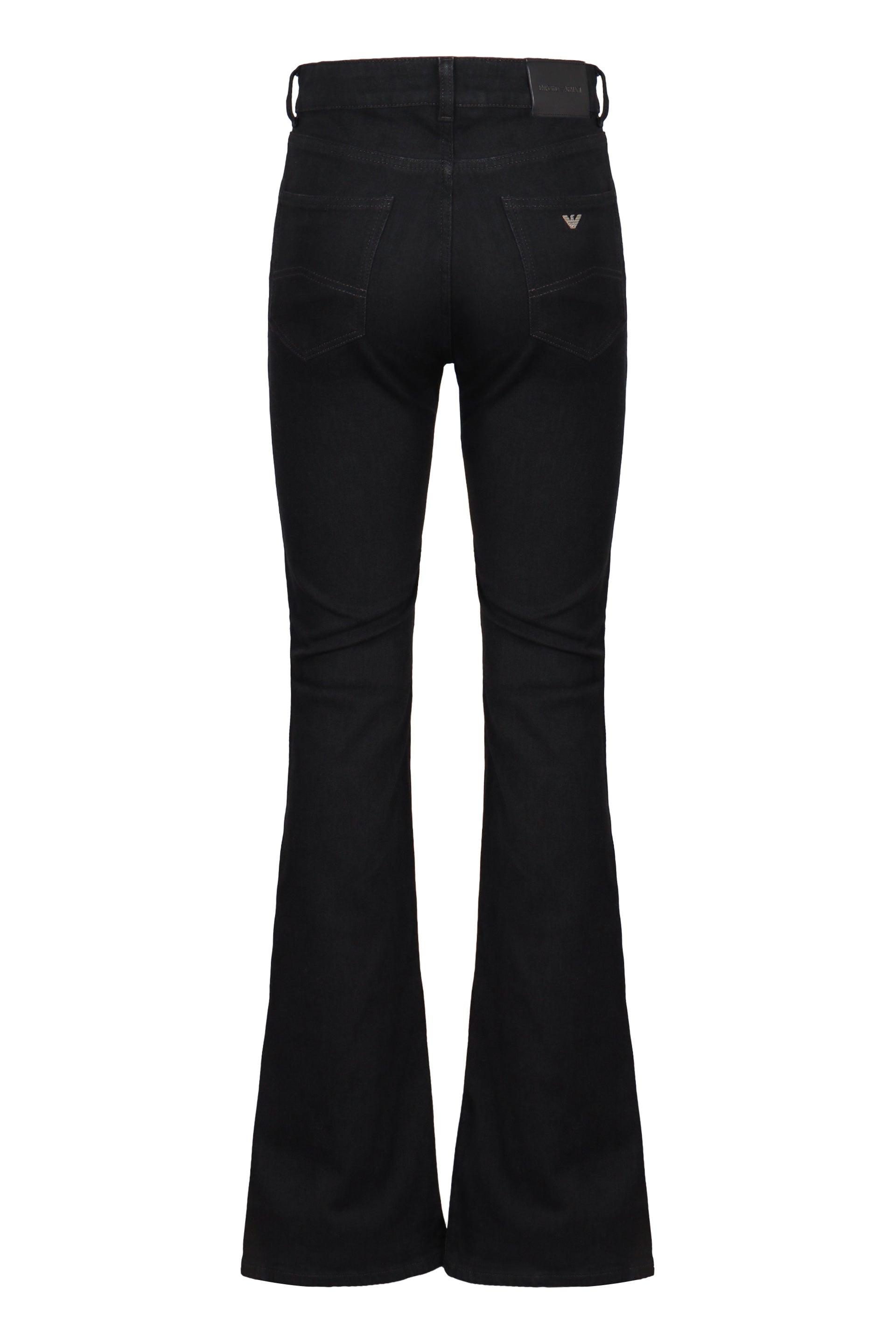 Emporio Armani Flared Jeans in Black | Lyst