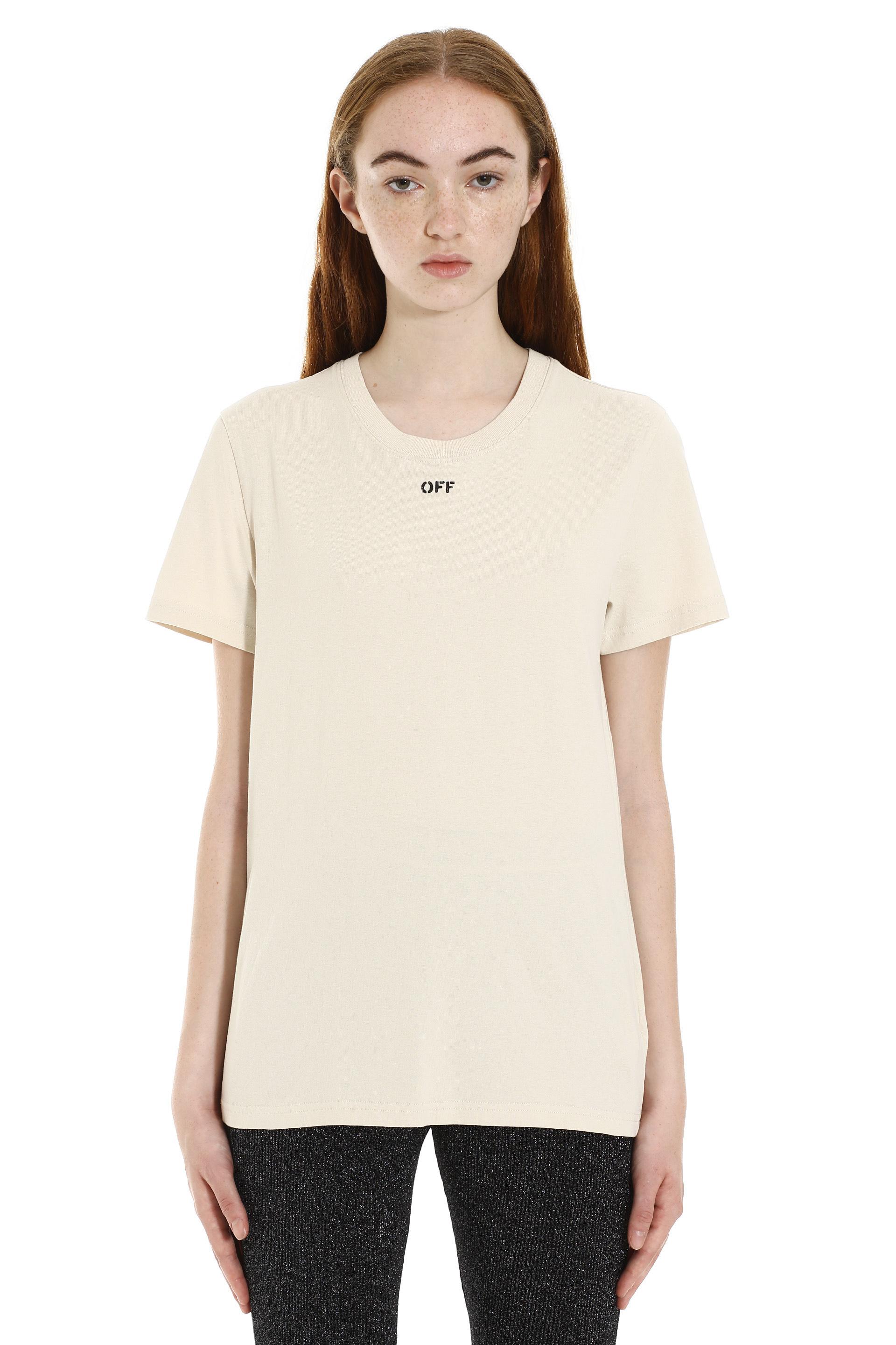 Off-White c/o Virgil Abloh The Opposite Casual T-shirt In Beige/black in  Natural