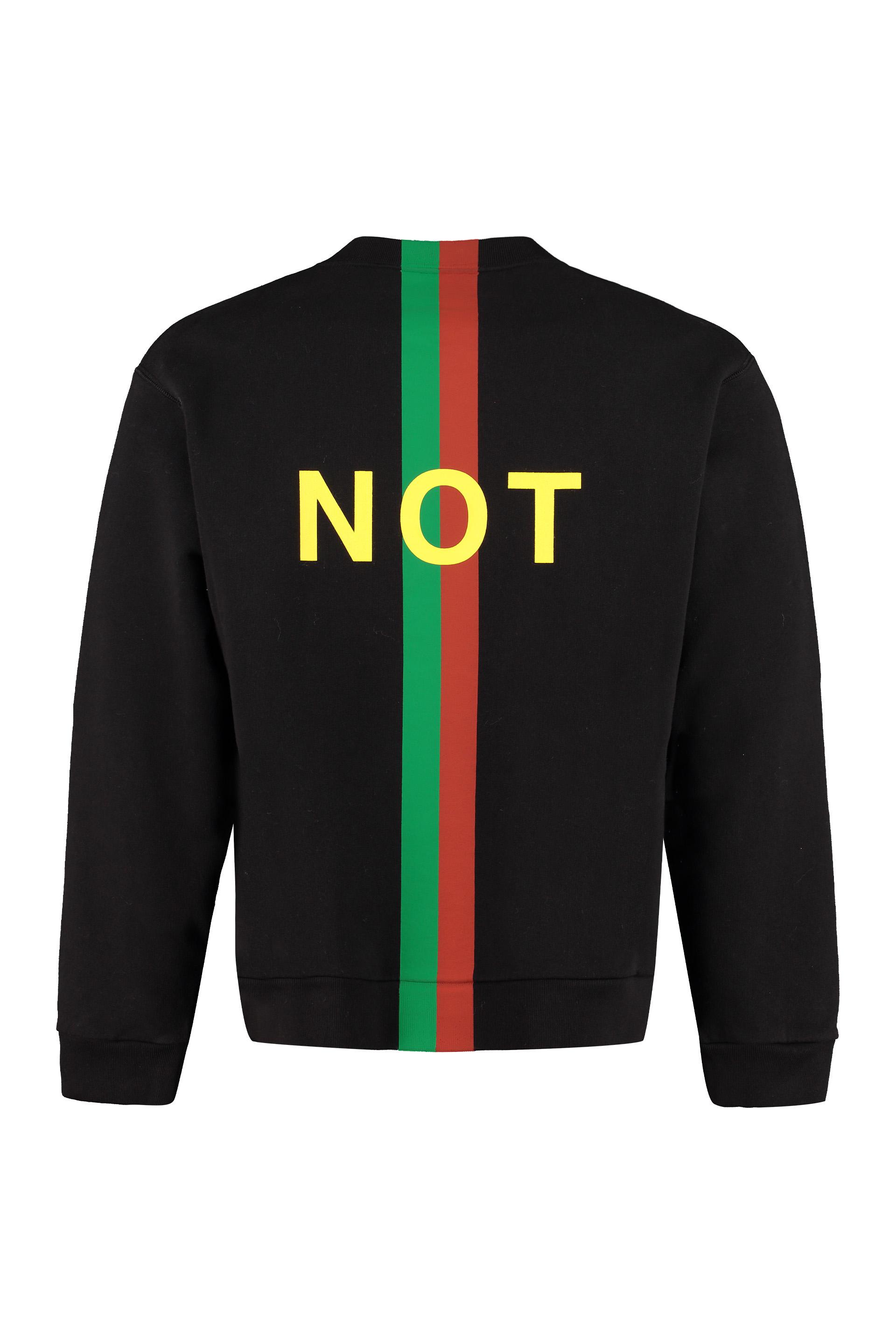Gucci 'fake/not' Print Sweatshirt in Black for Men | Lyst