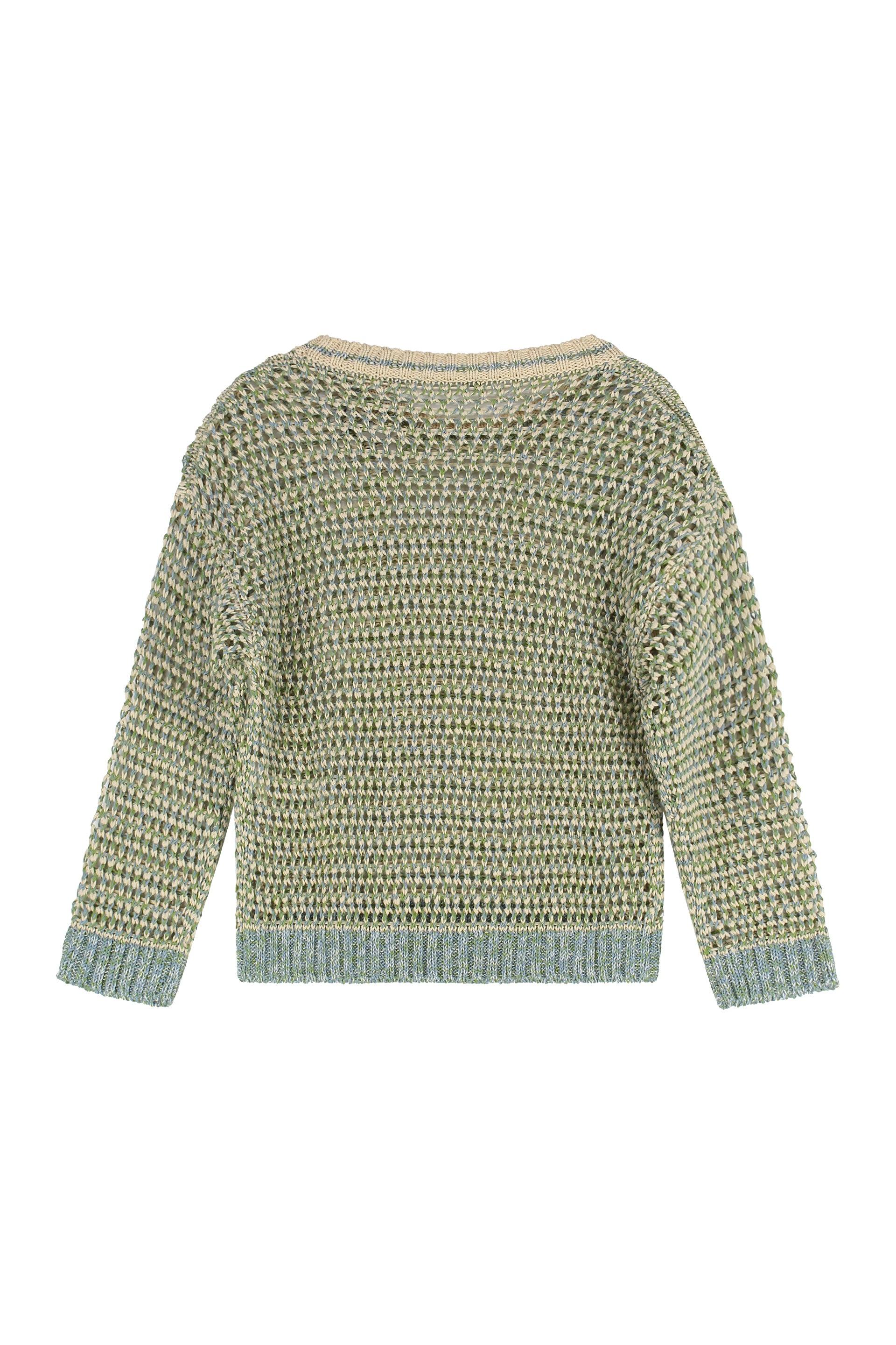 Weekend by Maxmara Liuto Long Sleeve Crew-Neck Sweater in Green