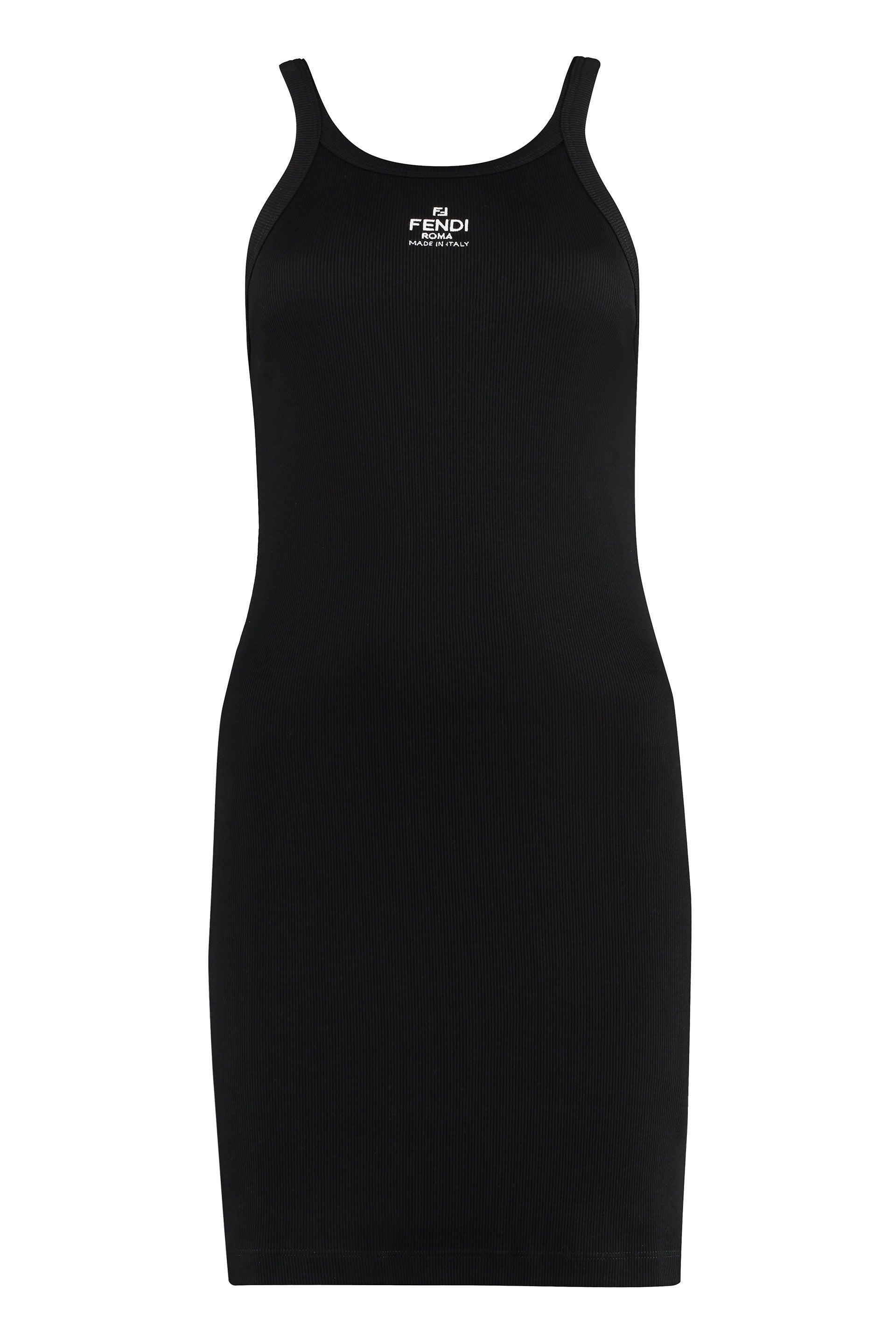 Fendi black top jersey dress