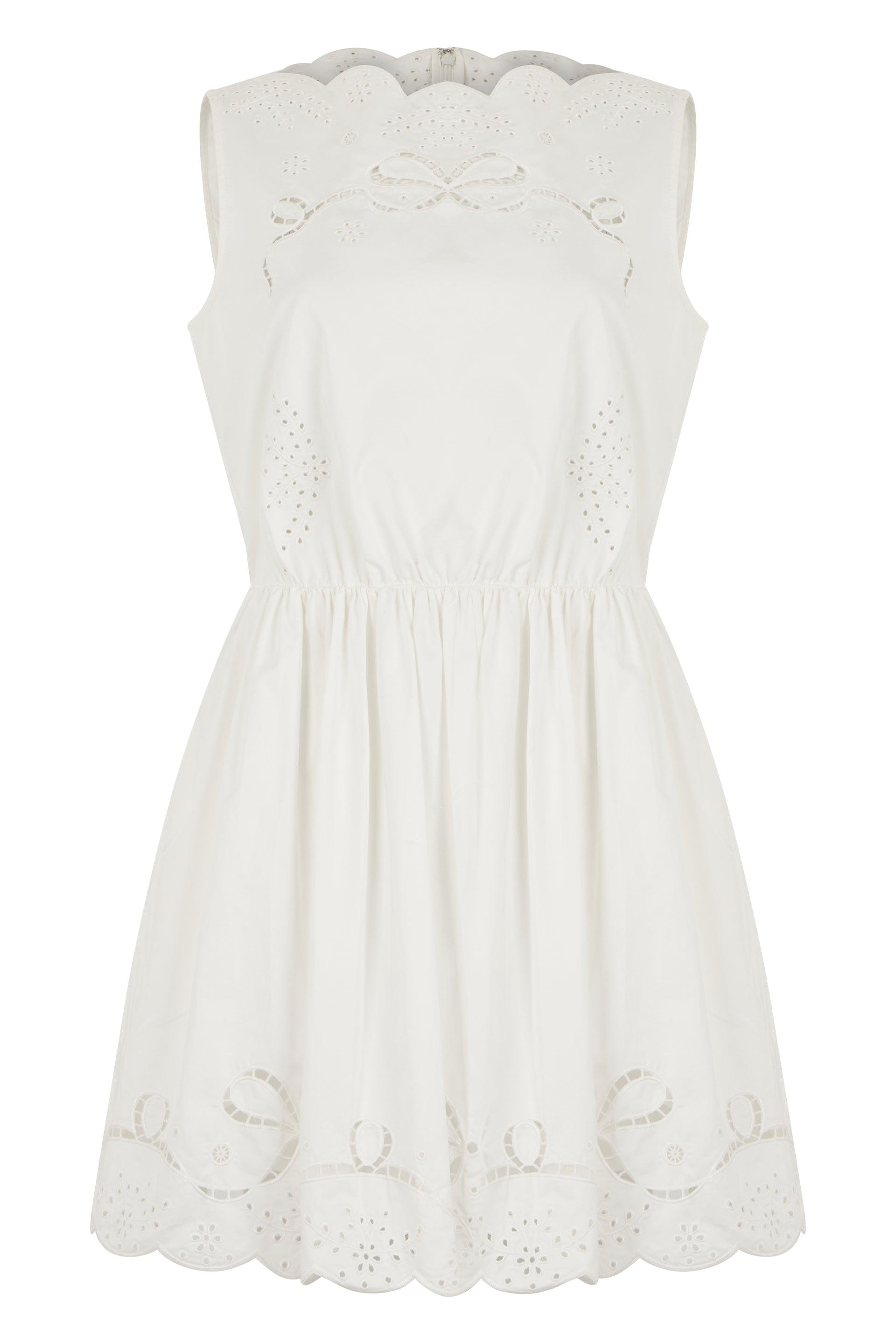 chinese dress ladies Self-Portrait Boucl Lace-Trim Mini Dress