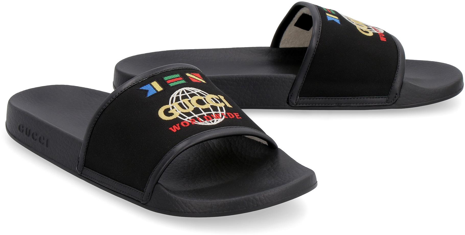 matelassé slide sandal