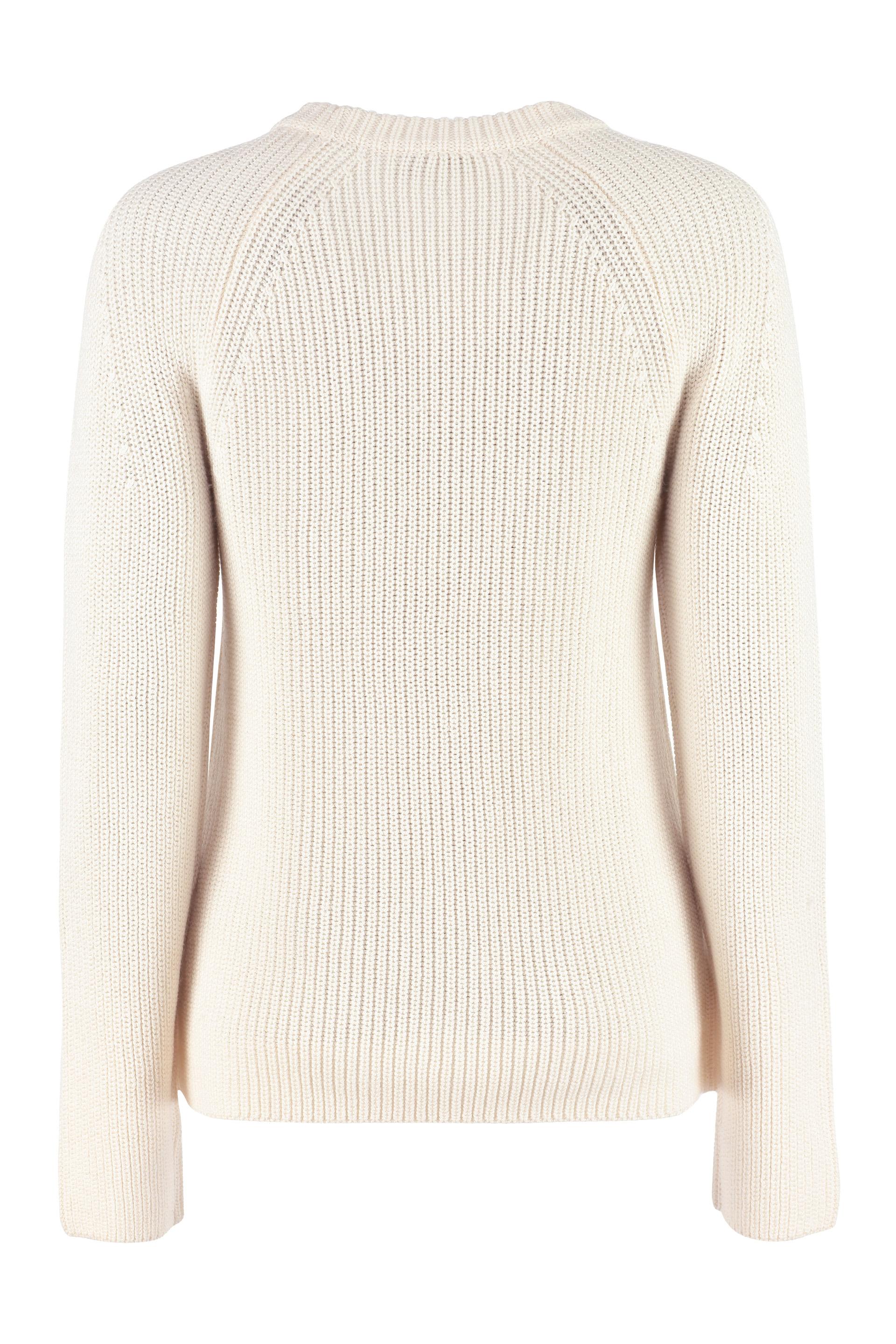 Vince Cotton Ribbed Crew-neck Sweater in Ivory (White) - Lyst