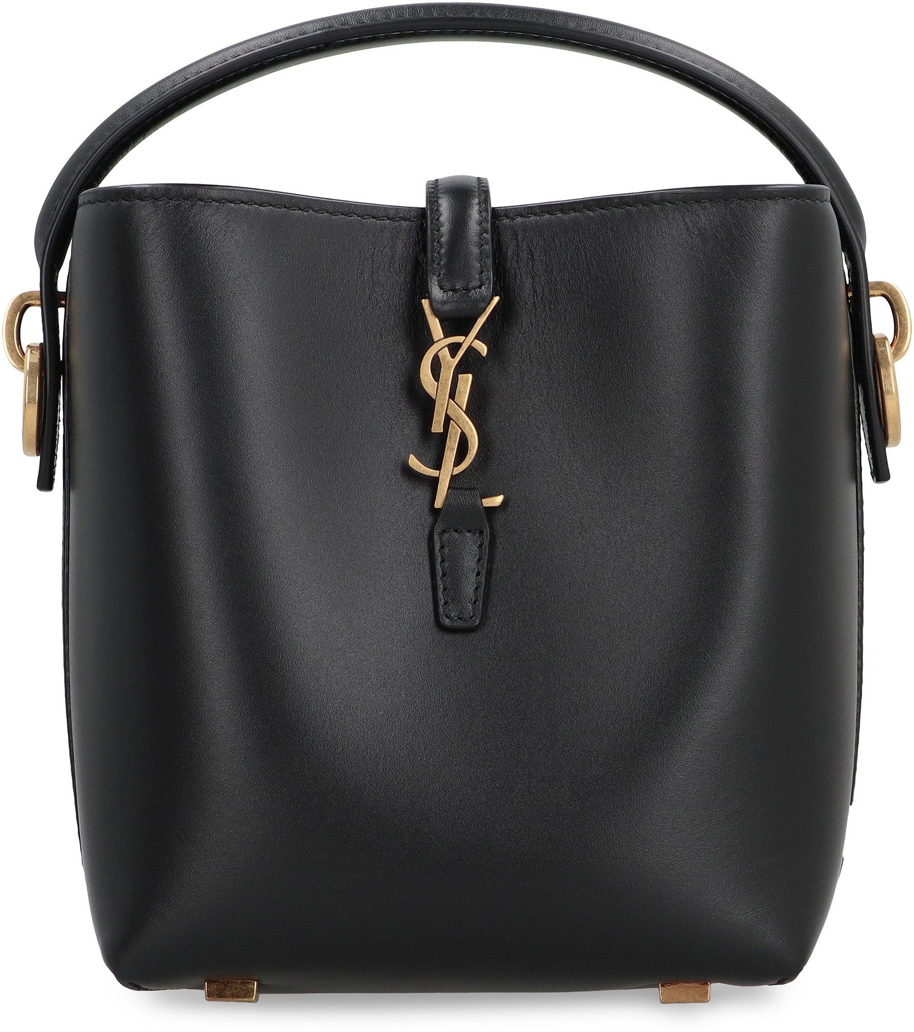 ショルダーバッグ・ポシェット SAINT LAURENT Large leather bucket bag Green Le 37 leather bucket bag in green - Saint Laurent | Mytheresa