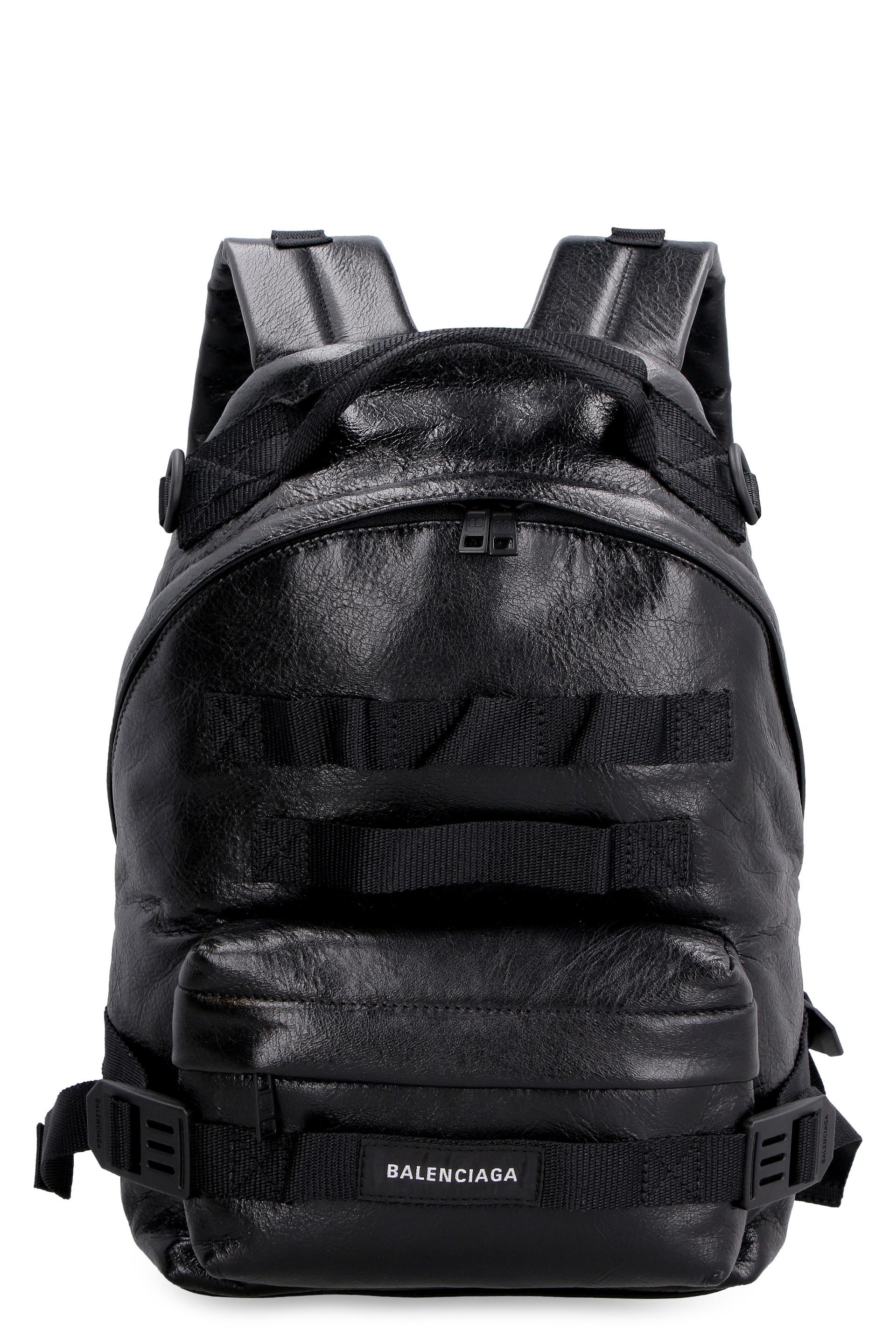Balenciaga Leather Backpack in Black 