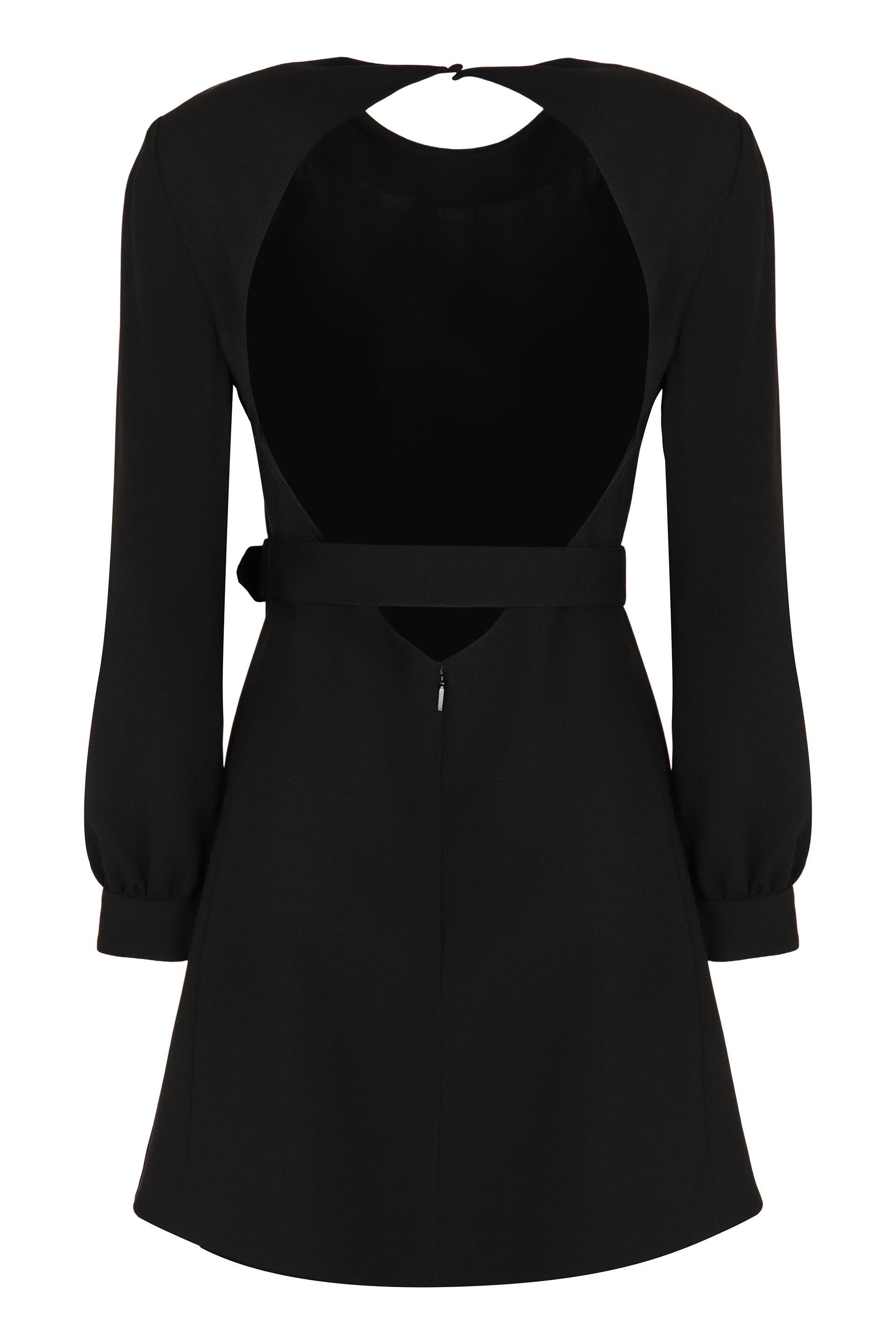 【関税&送料込】Saint Laurent Black Crepe Mini Dress Saint Laurent Black Crepe Mini Dress | italist