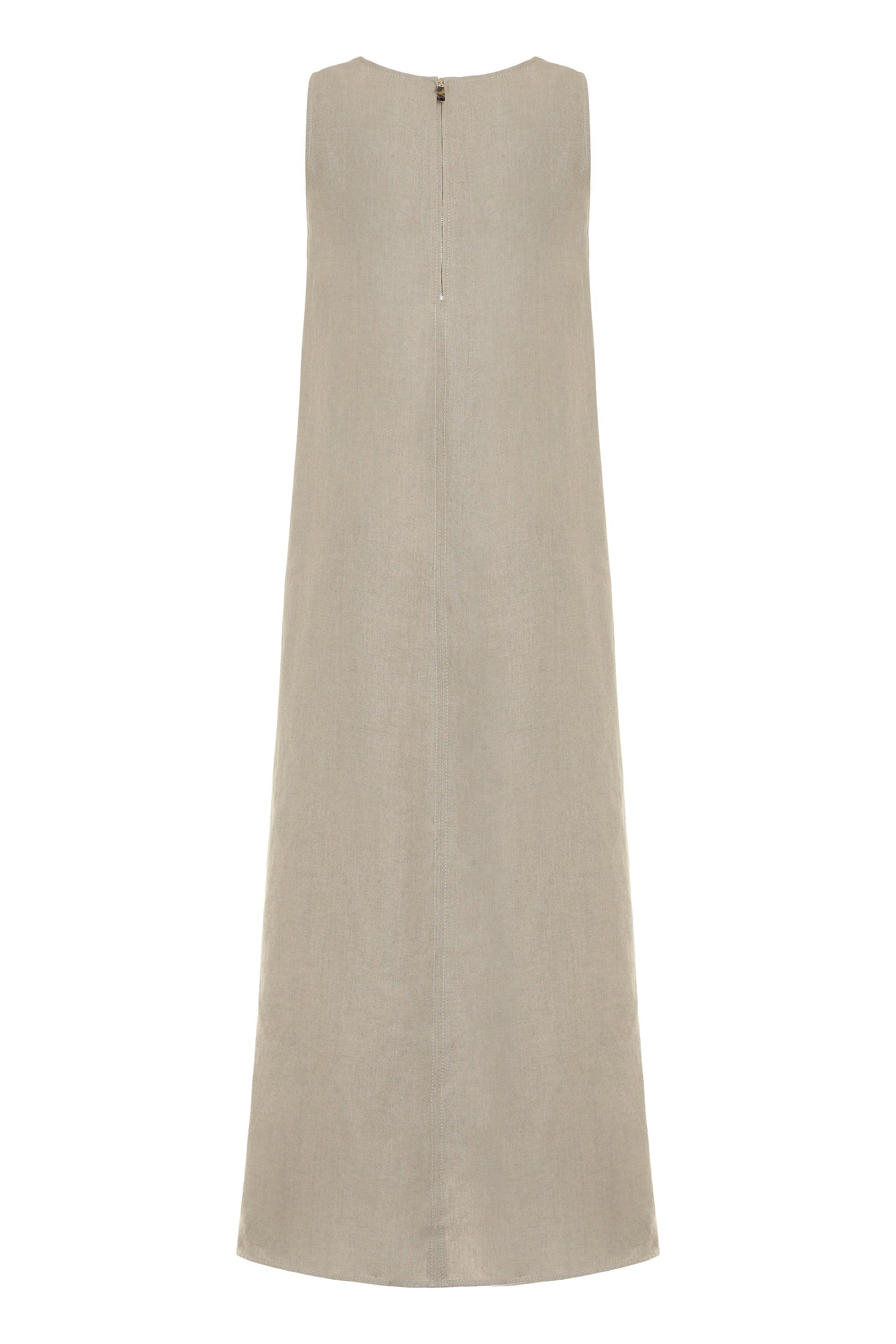 Max Mara Simeone Linen Dress in Natural | Lyst