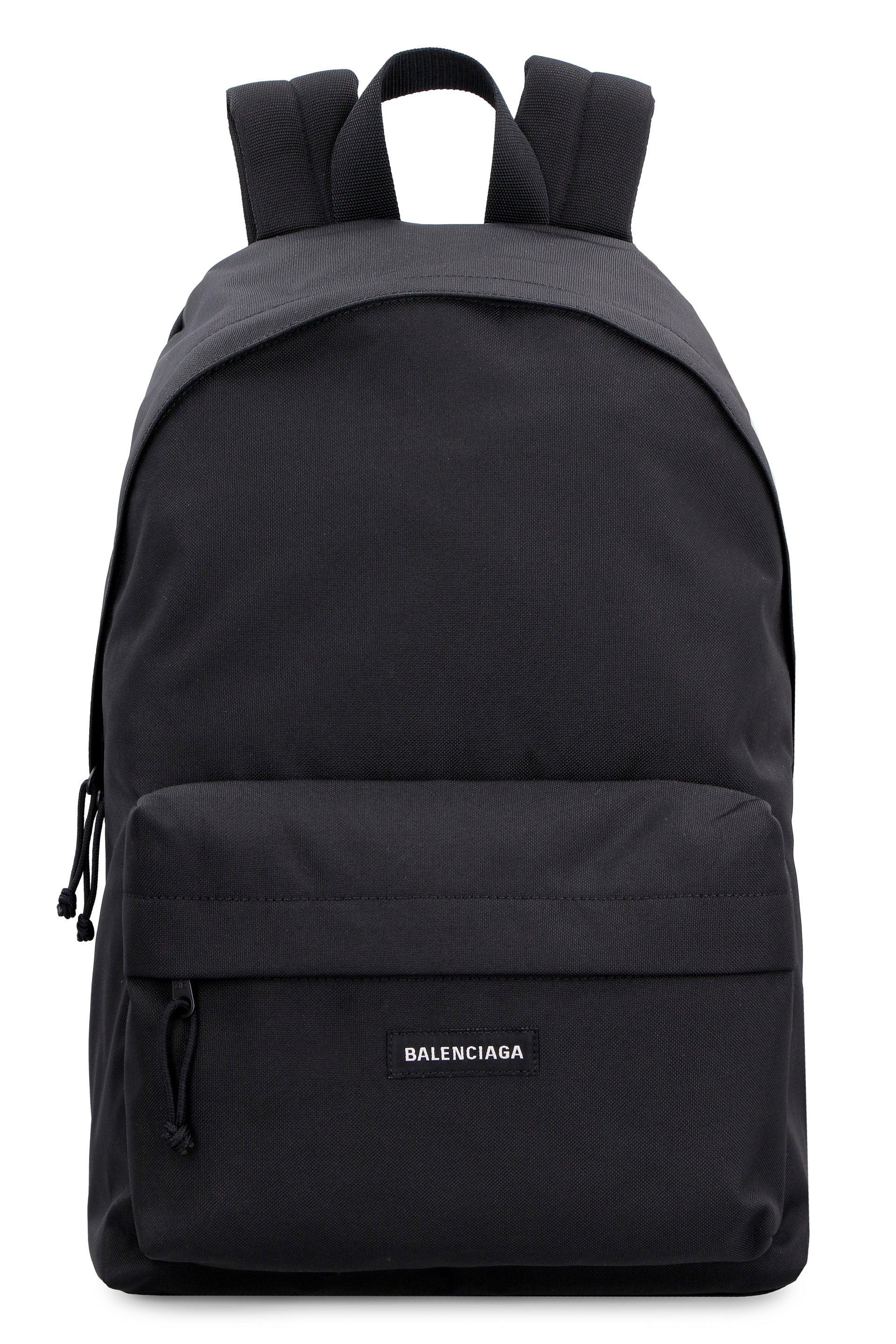 Balenciaga Explorer Logo Detail Nylon Backpack in Black Men |