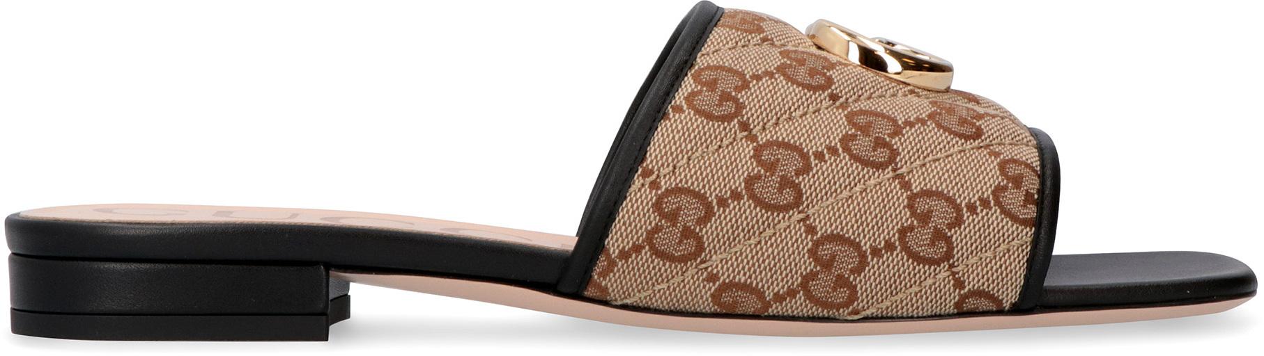 Gucci Black Leather Quilted Slides | Incorporated Style