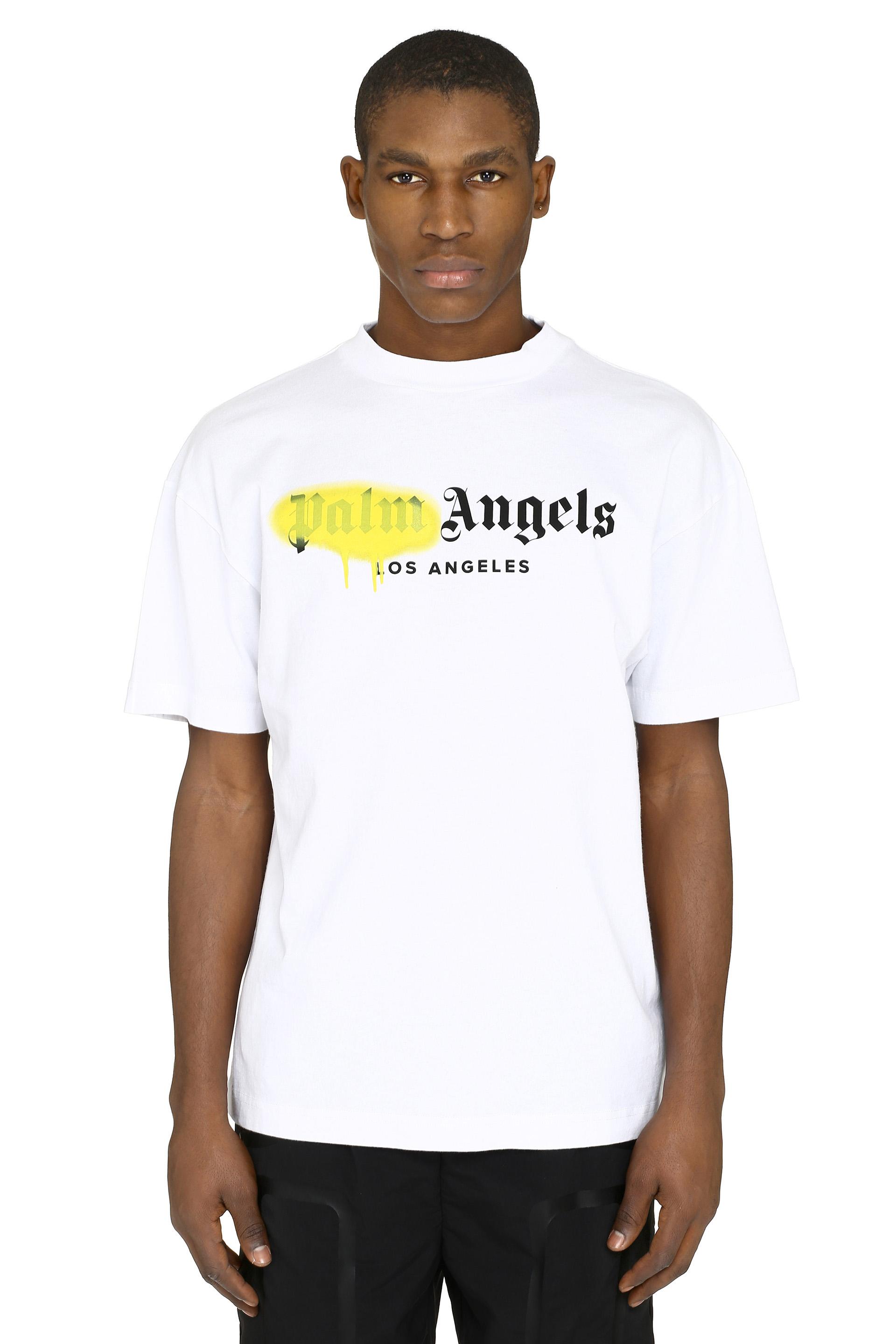 Palm Angels Cotton L.a. Spray Paint Logo T-shirt White for Men - Lyst
