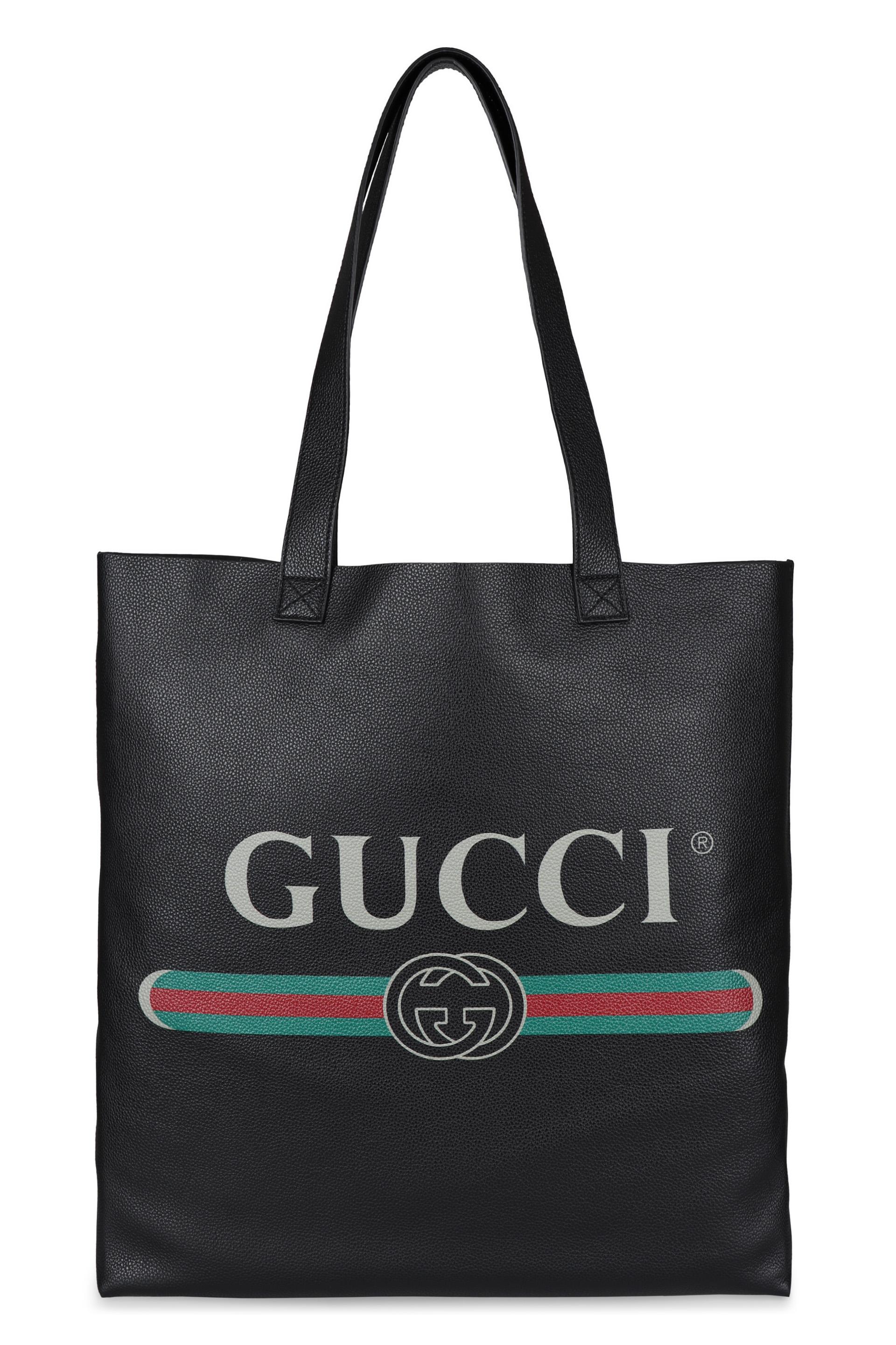 Gucci Leather Tote in Black for Men - Lyst