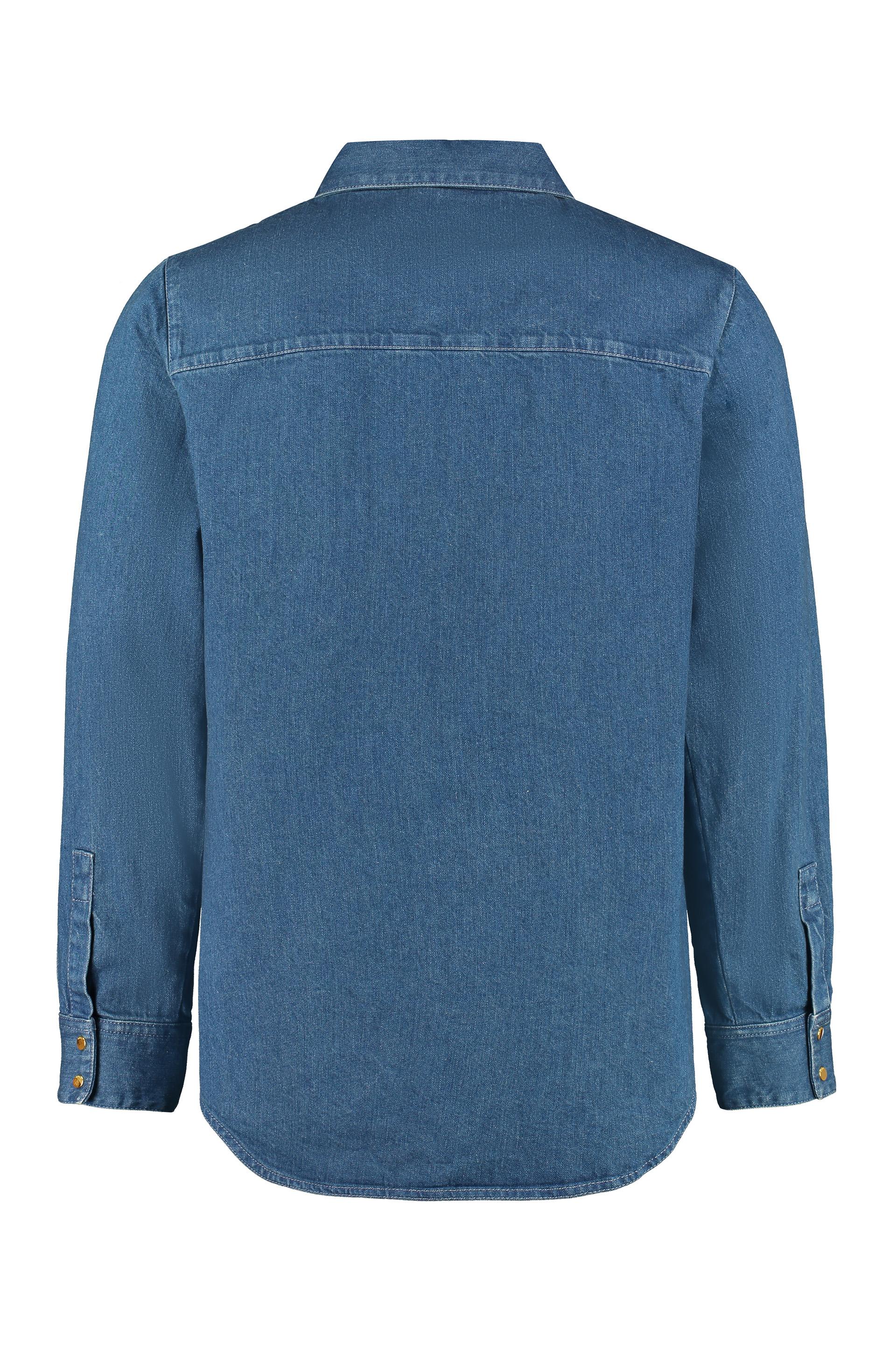 Gucci Stone Washed Denim Shirt in Blue for Men - Lyst